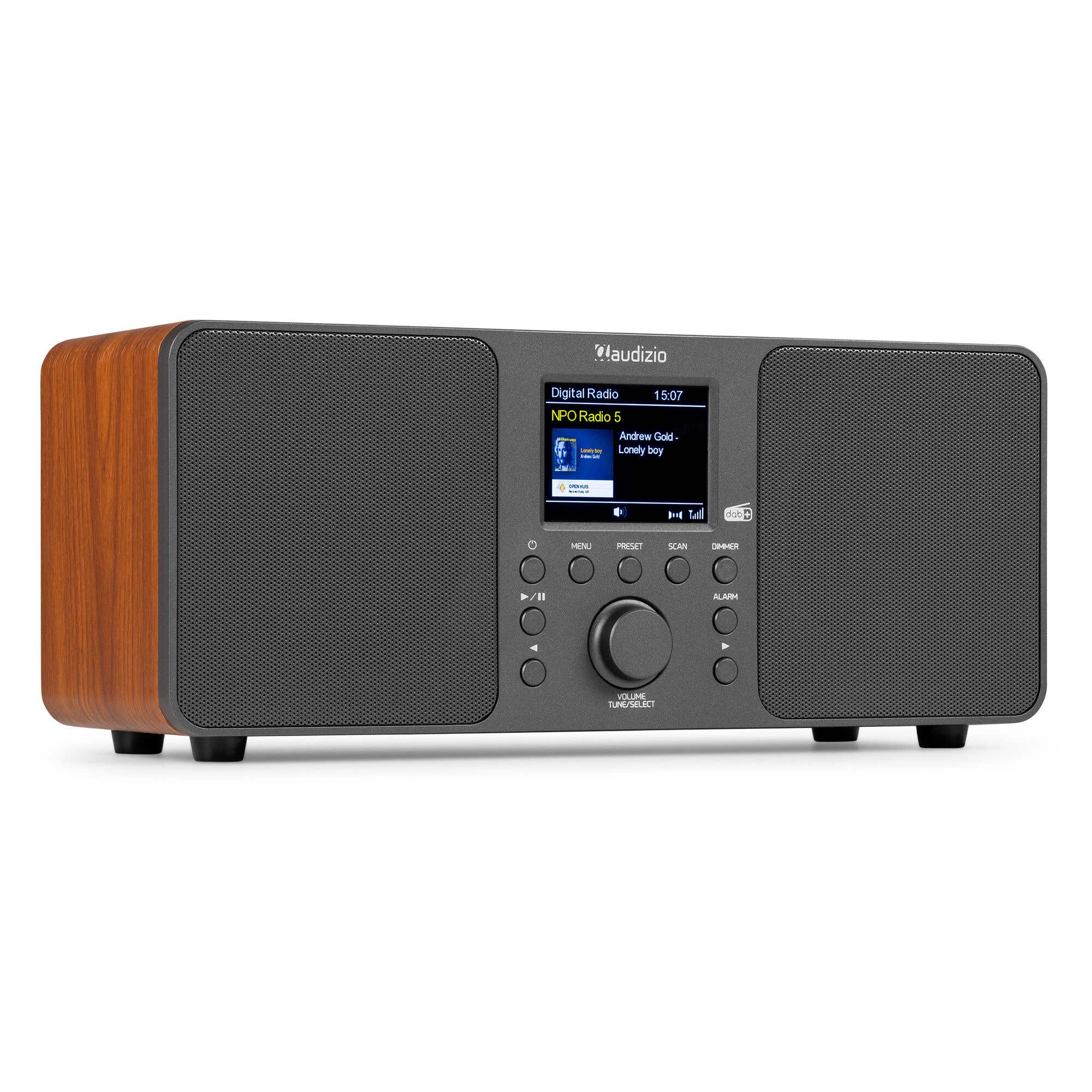 Retourdeal - Audizio Genua DAB radio - DAB+ radio met Bluetooth & afstandsbediening - Wekkerradio - Donkergrijs