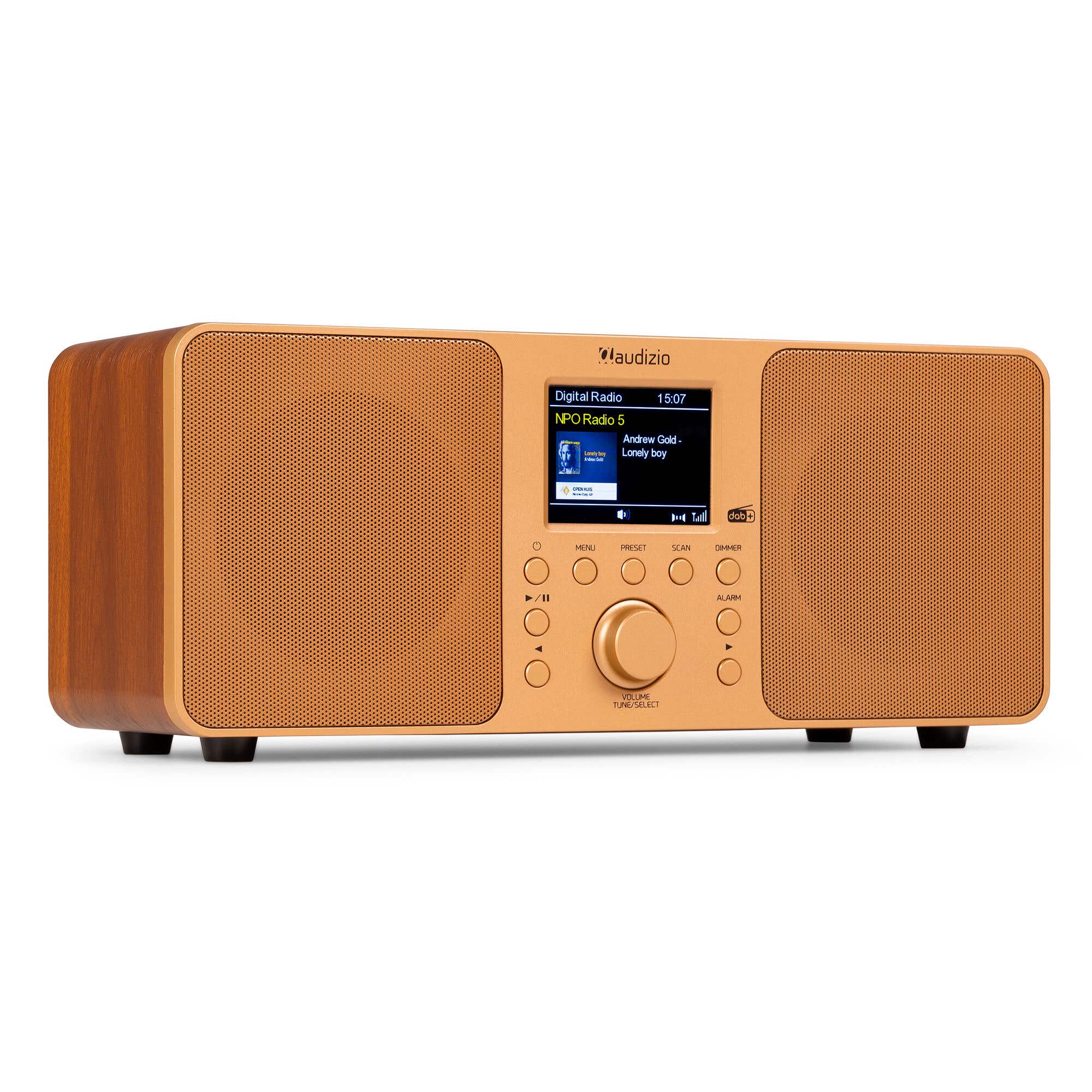 Retourdeal - Audizio Genua DAB radio - DAB+ radio met Bluetooth & wekkerradio - Incl. afstandsbediening - Koper