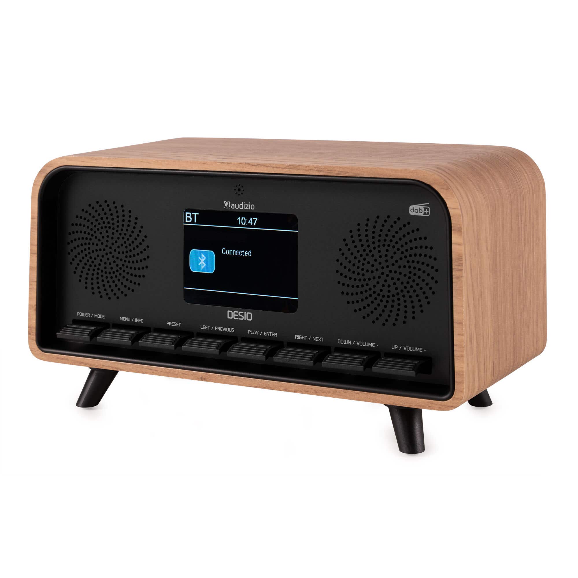 Audizio Desio DAB radio - Retro radio met DAB, DAB+ en FM - Bluetooth radio - Houtlook lichtbruin