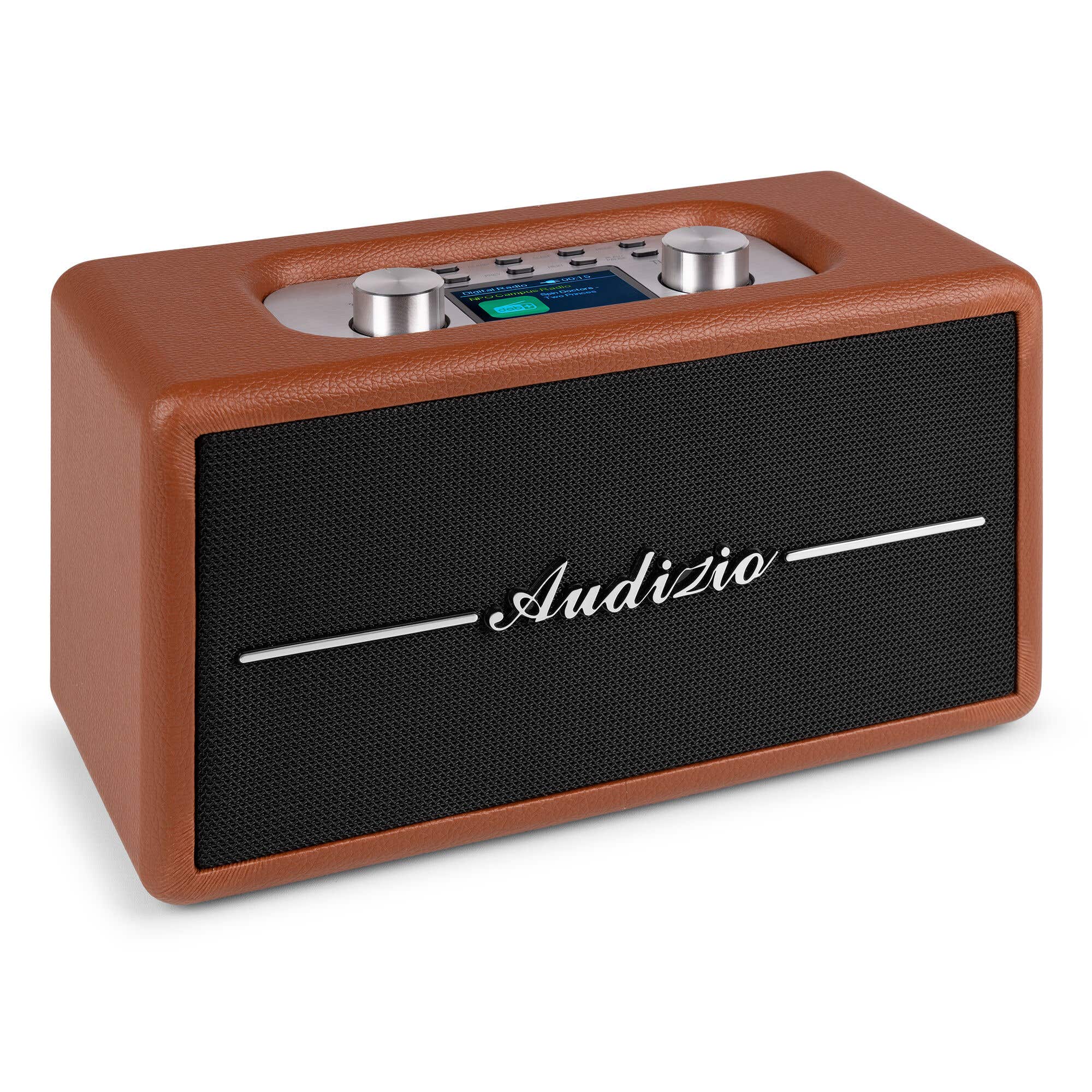 Retourdeal - Audizio Tune60 retro radio - Bluetooth radio met DAB+ en FM - Vintage radio draagbaar - Bruin