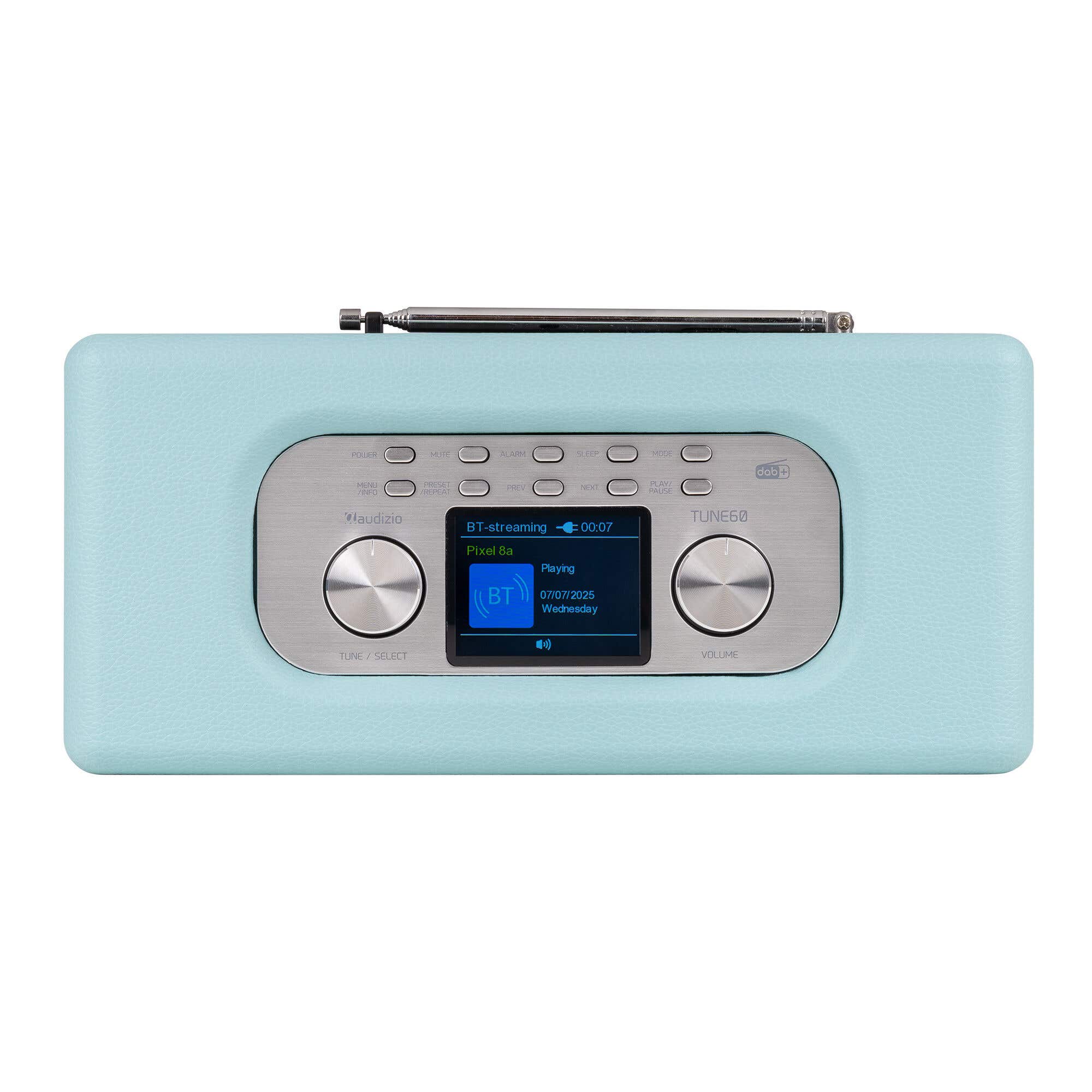 Audizio Tune60 retro radio - Bluetooth radio met DAB+ en FM - Vintage radio draagbaar - Blauw