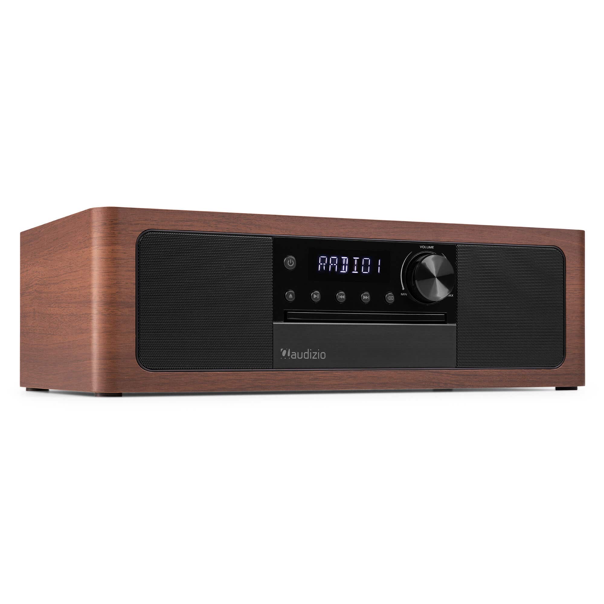 Audizio Lunata premium DAB radio - Radio met CD speler en Bluetooth - High-end speakers - Hout/zwart