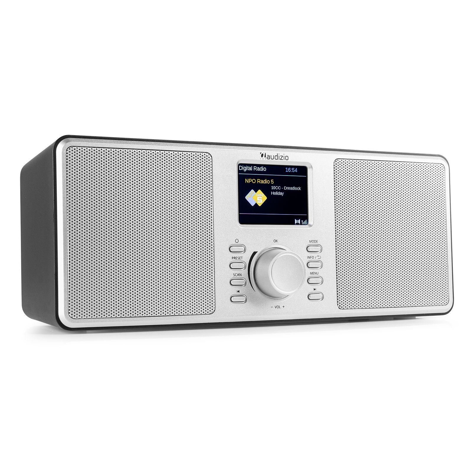 Audizio Monza stereo DAB radio met Bluetooth - Zilver