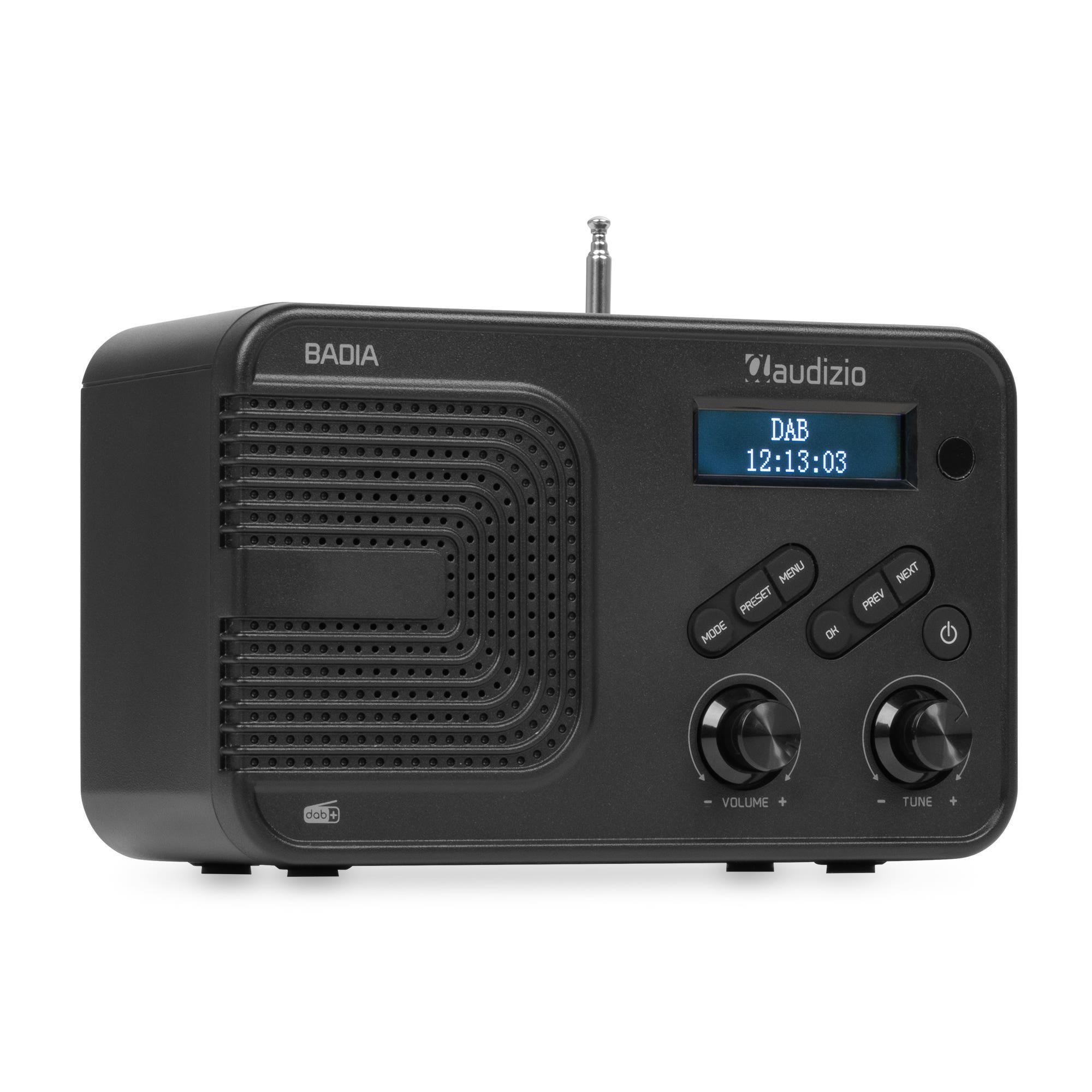 Audizio Badia DAB radio - Kleine radio met oplaadbare accu - Met Bluetooth en USB - Zwart