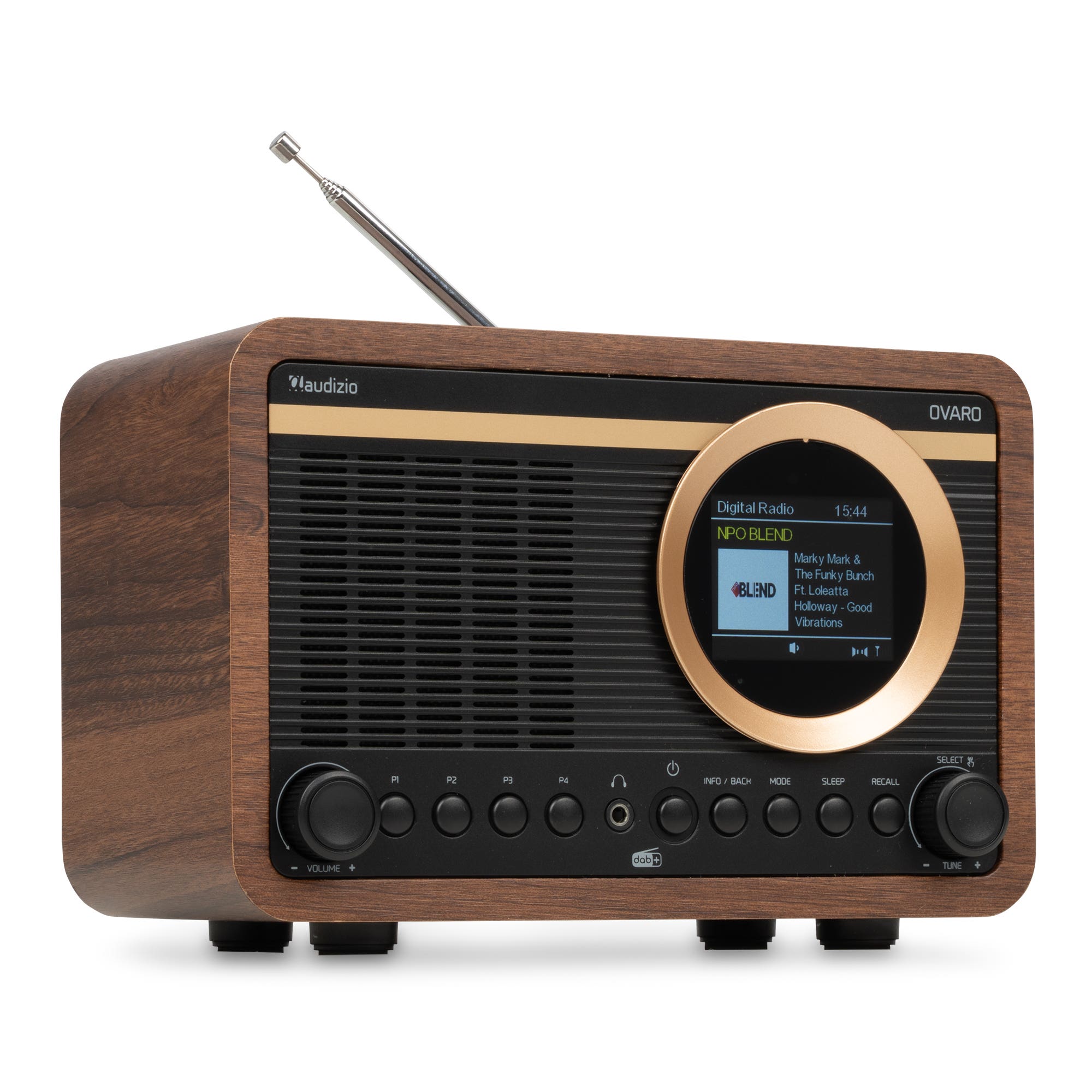 Audizio Ovaro DAB radio - Retro radio met Bluetooth, FM en DAB+ - Houtlook