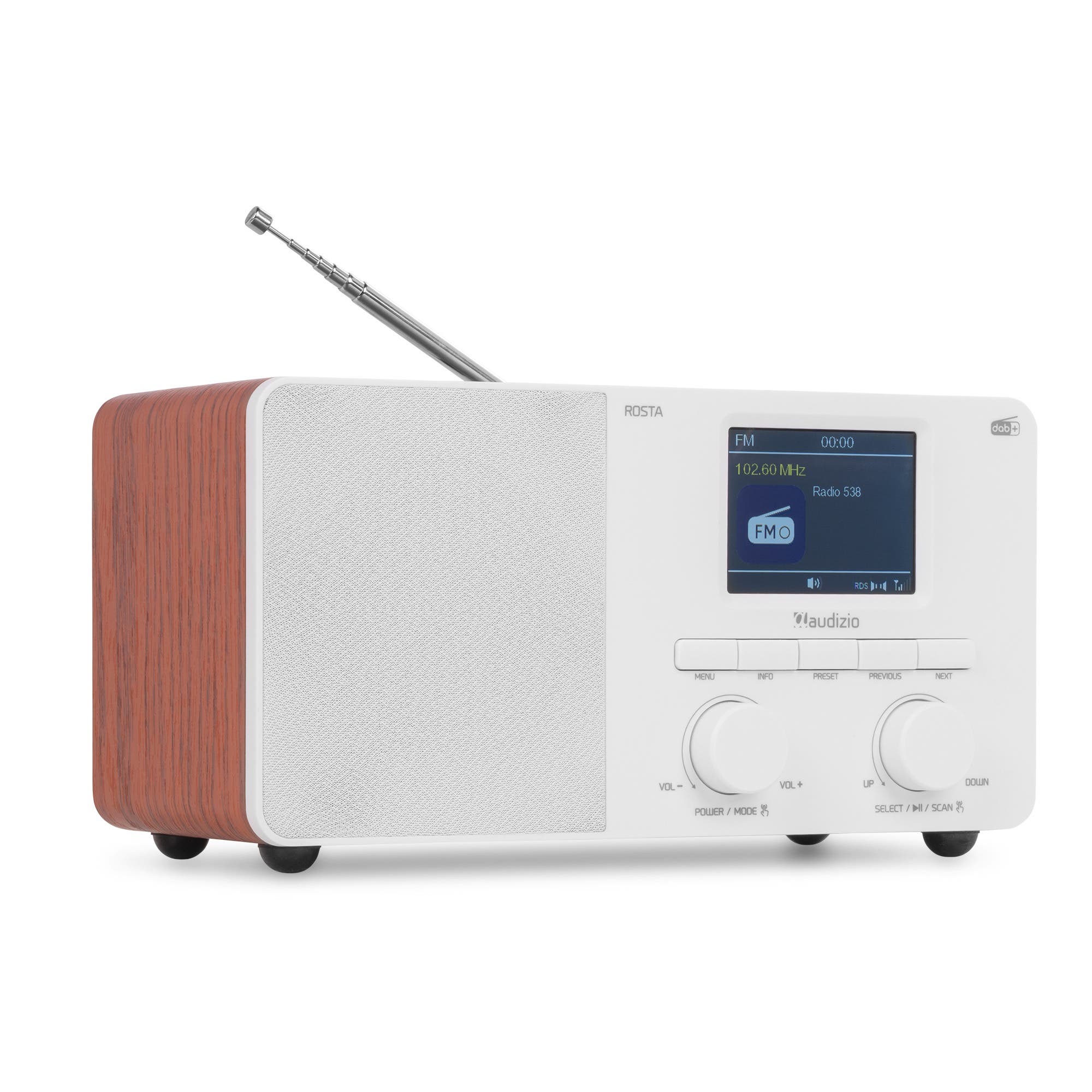 Audizio Rosta DAB radio - Digitale radio met Bluetooth - 40W - Wit