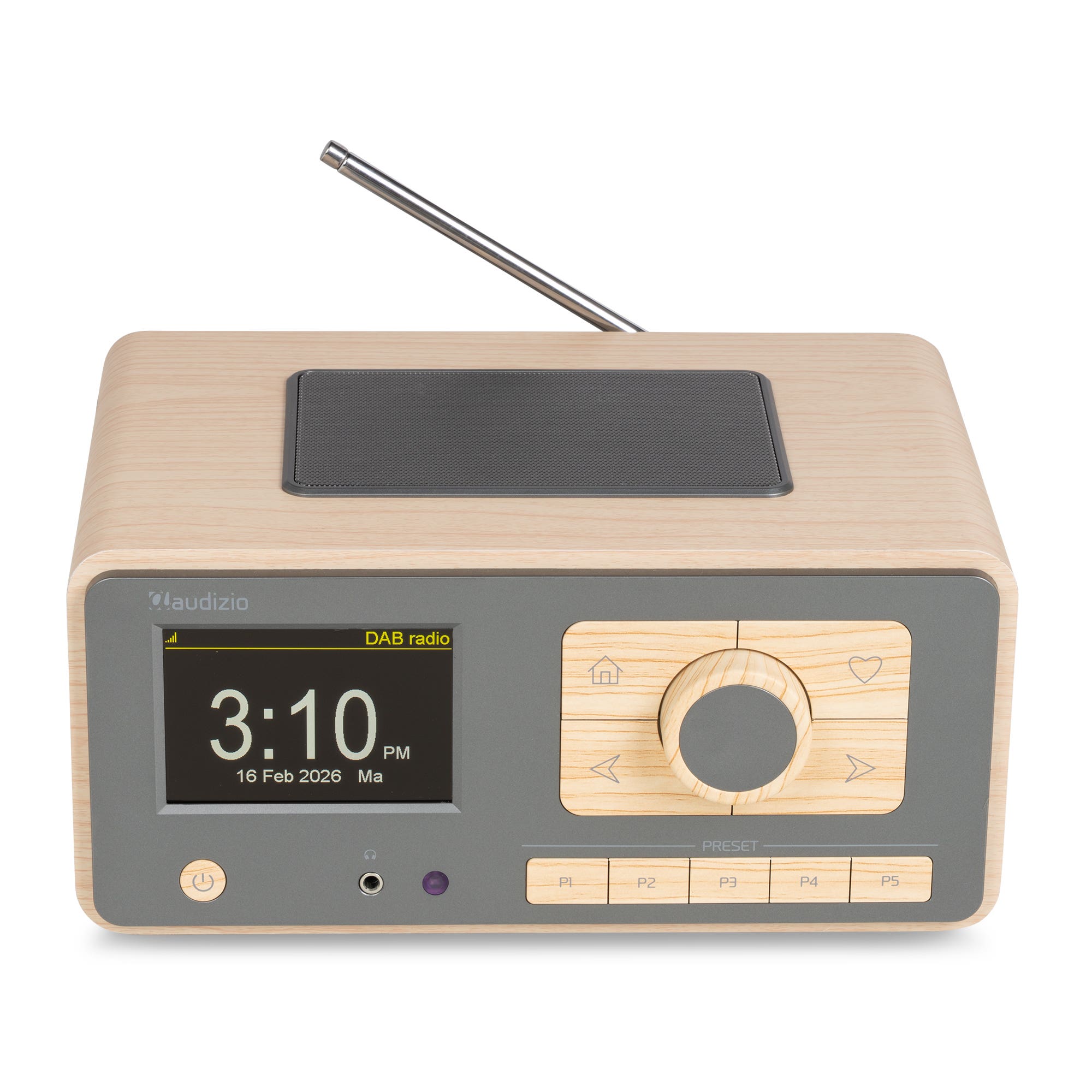 Audizio Dozza internetradio - FM en DAB radio - Radio met Bluetooth en grote knoppen - Bamboe