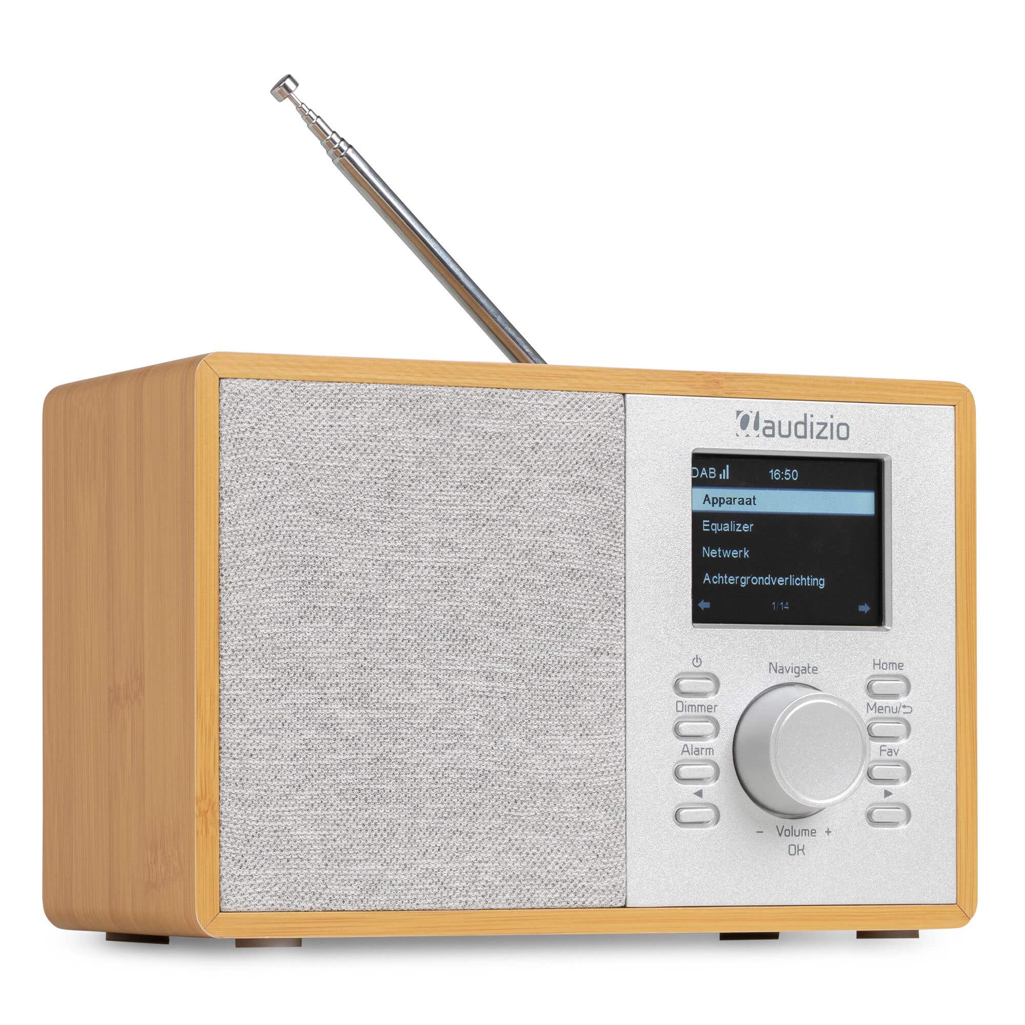 Retourdeal - Audizio Cosa internetradio - FM en DAB radio - Kleine radio met Bluetooth - Lichtbruin