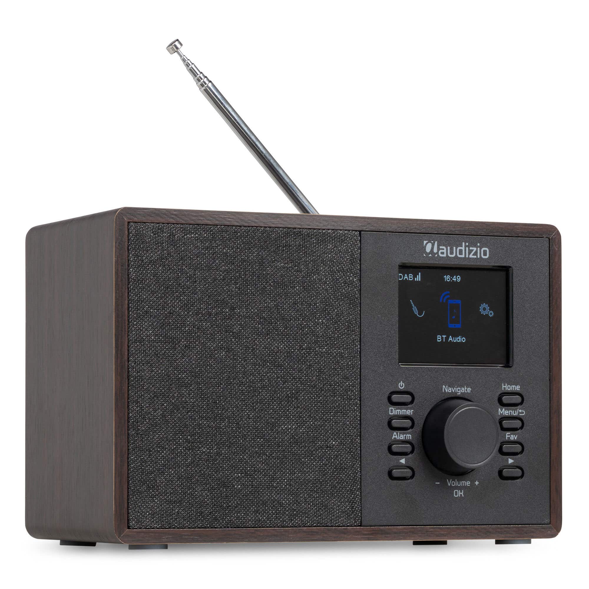 Retourdeal - Audizio Cosa internetradio - FM en DAB radio - Kleine radio met Bluetooth - Donkerbruin