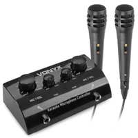 Retourdeal - Vonyx AV430B karaoke set met 2x karaoke microfoon en mixer - Zwart