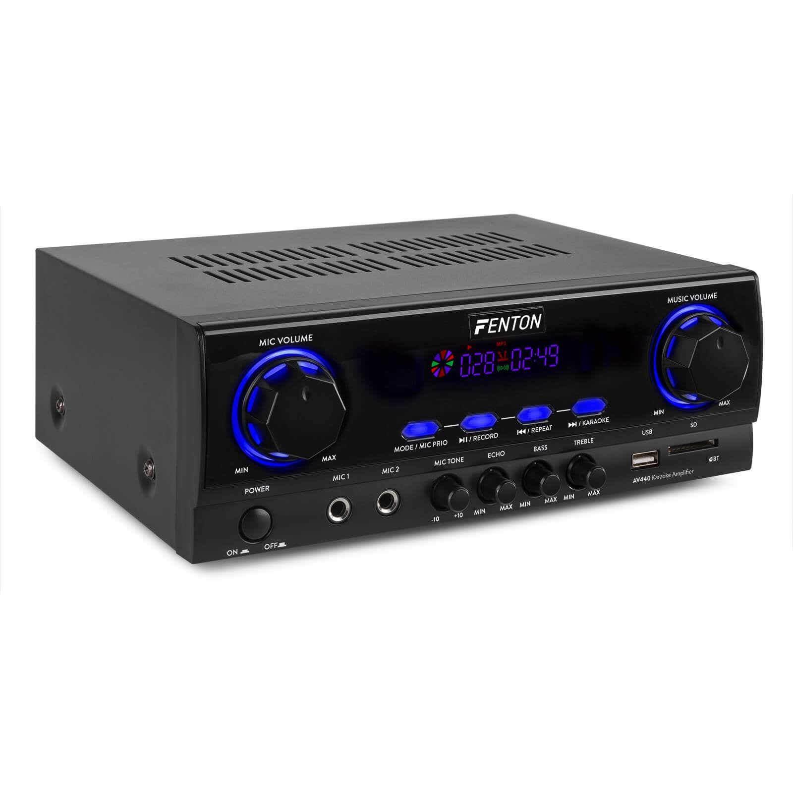 Fenton AV440 versterker met Bluetooth - Compacte stereo versterker -