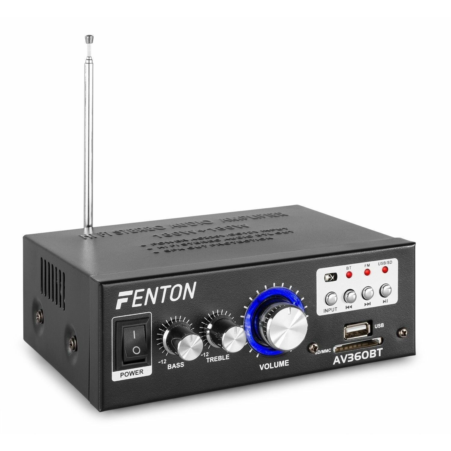 Fenton AV360BT versterker met Bluetooth en USB/SD mp3 speler