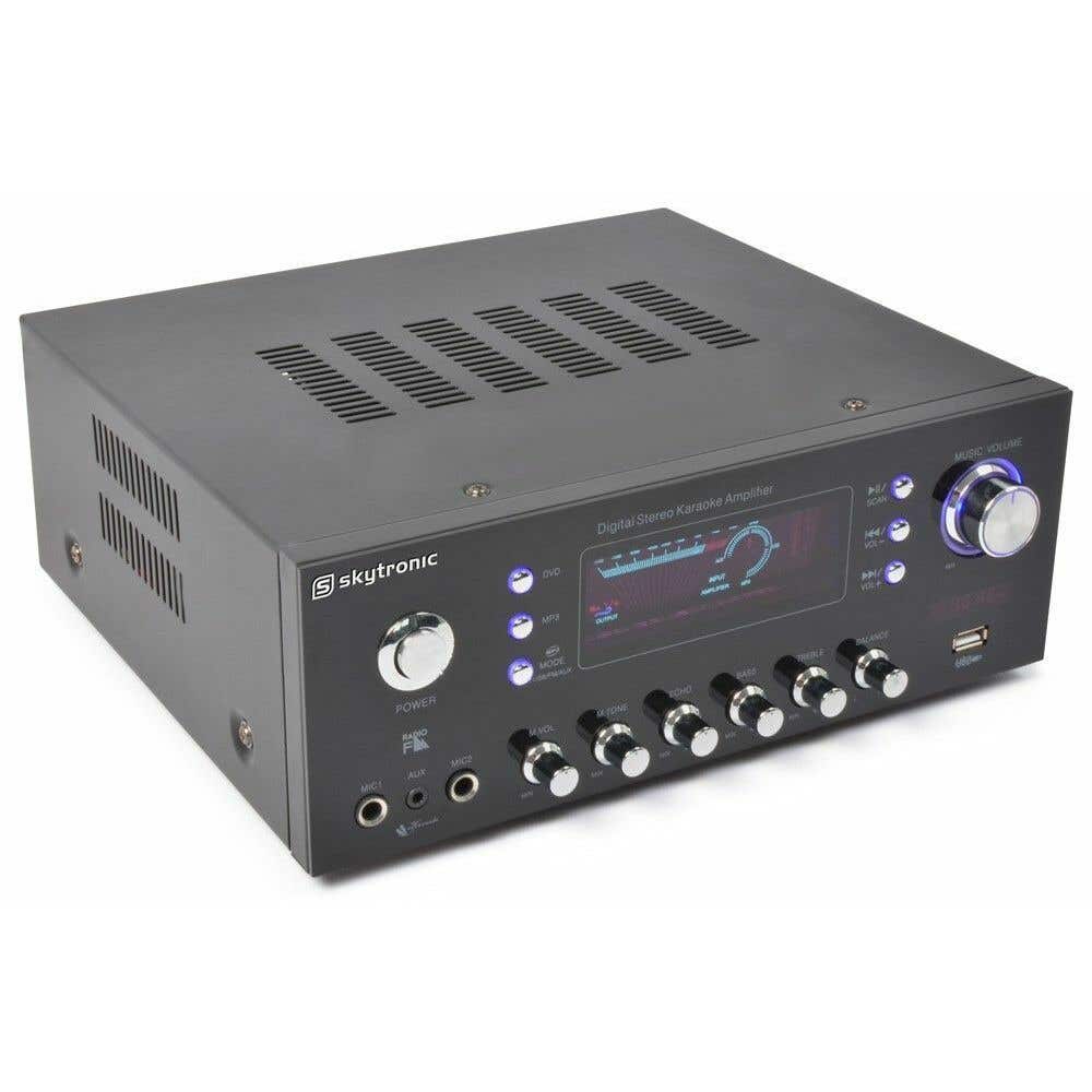 SkyTronic AV-120FM Stereo Karaoke versterker met USB