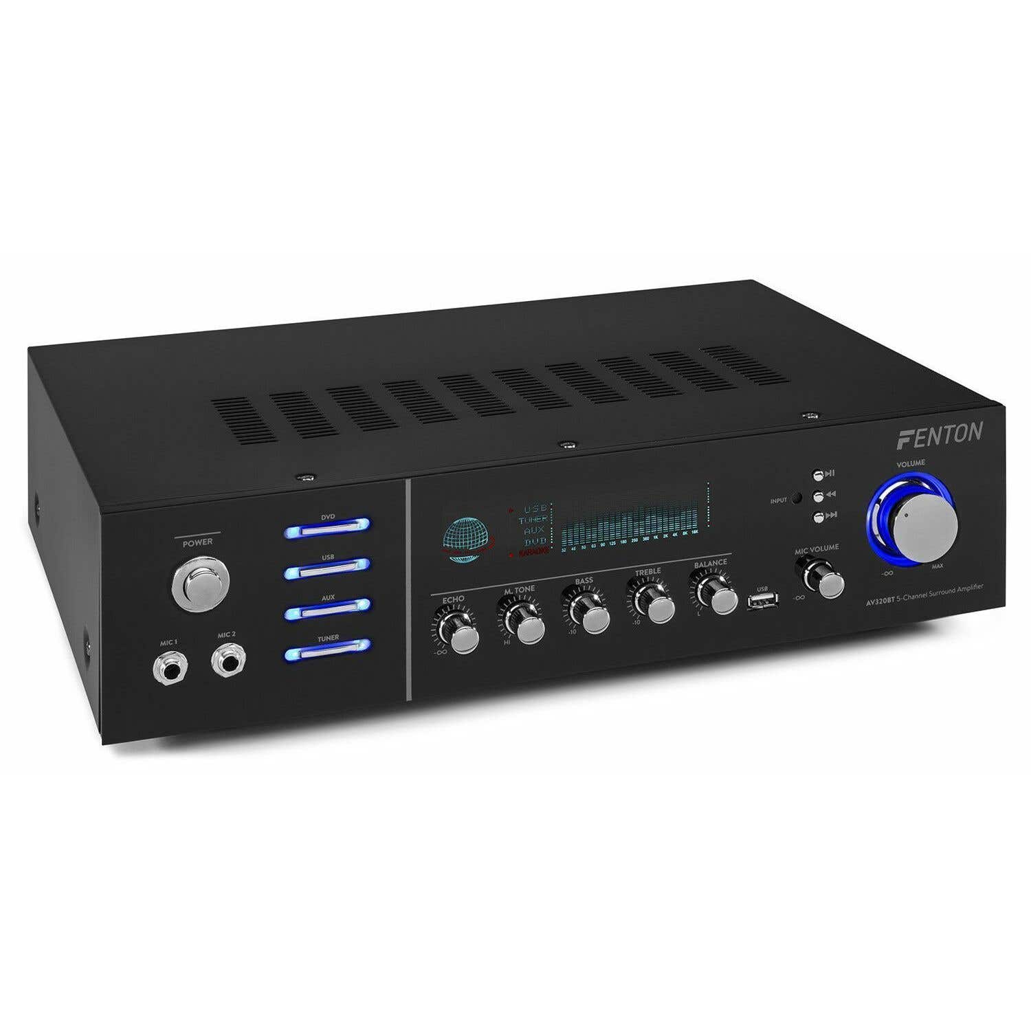 Retourdeal - Fenton AV320BT 5-kanaals HiFi versterker met Bluetooth en