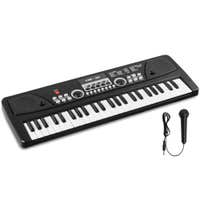 MAX KD49 keyboard kinderen - Speelgoed piano kinderen - Met microfoon, effecten & demo-songs - Zwart