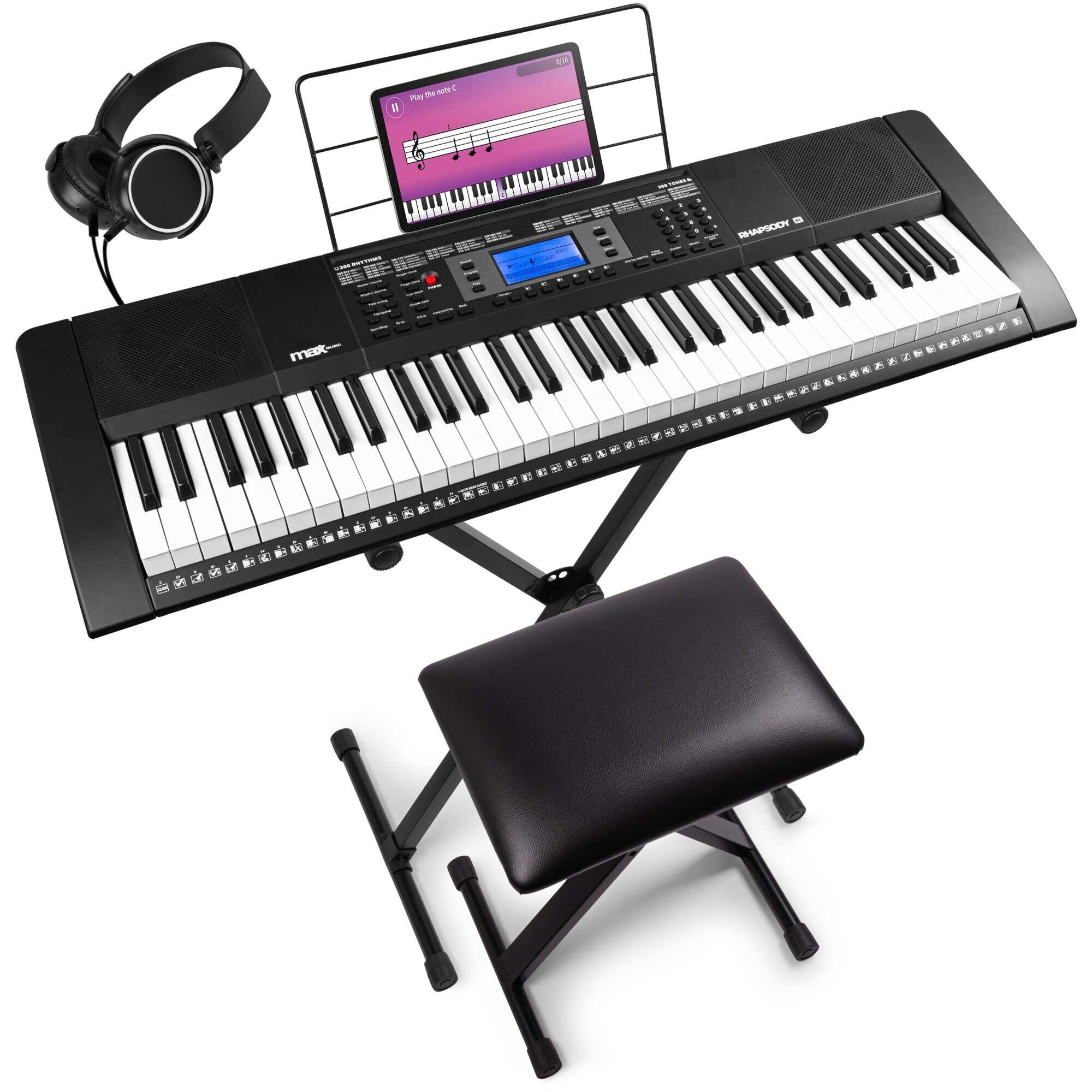 MAX Rhapsody61 complete keyboardset met bankje, standaard en koptelefoon