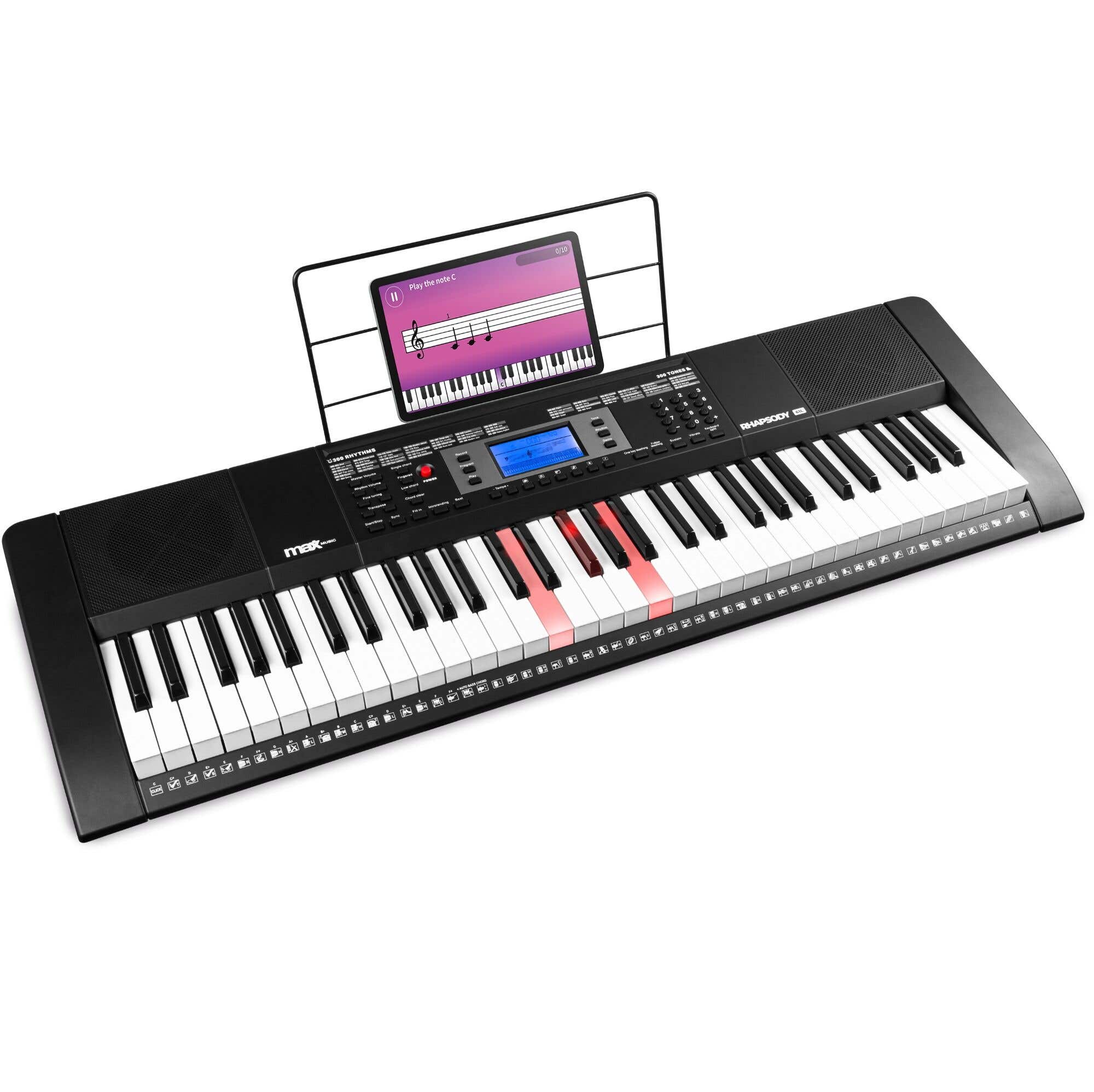 MAX Rhapsody61L keyboard met 61 lichtgevende toetsen - MIDI keyboard - Ideaal voor beginners & producers