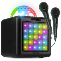 Fenton KAR15B karaokeset met Bluetooth en 2 microfoons - Inclusief RGB-lichteffecten - Zwart