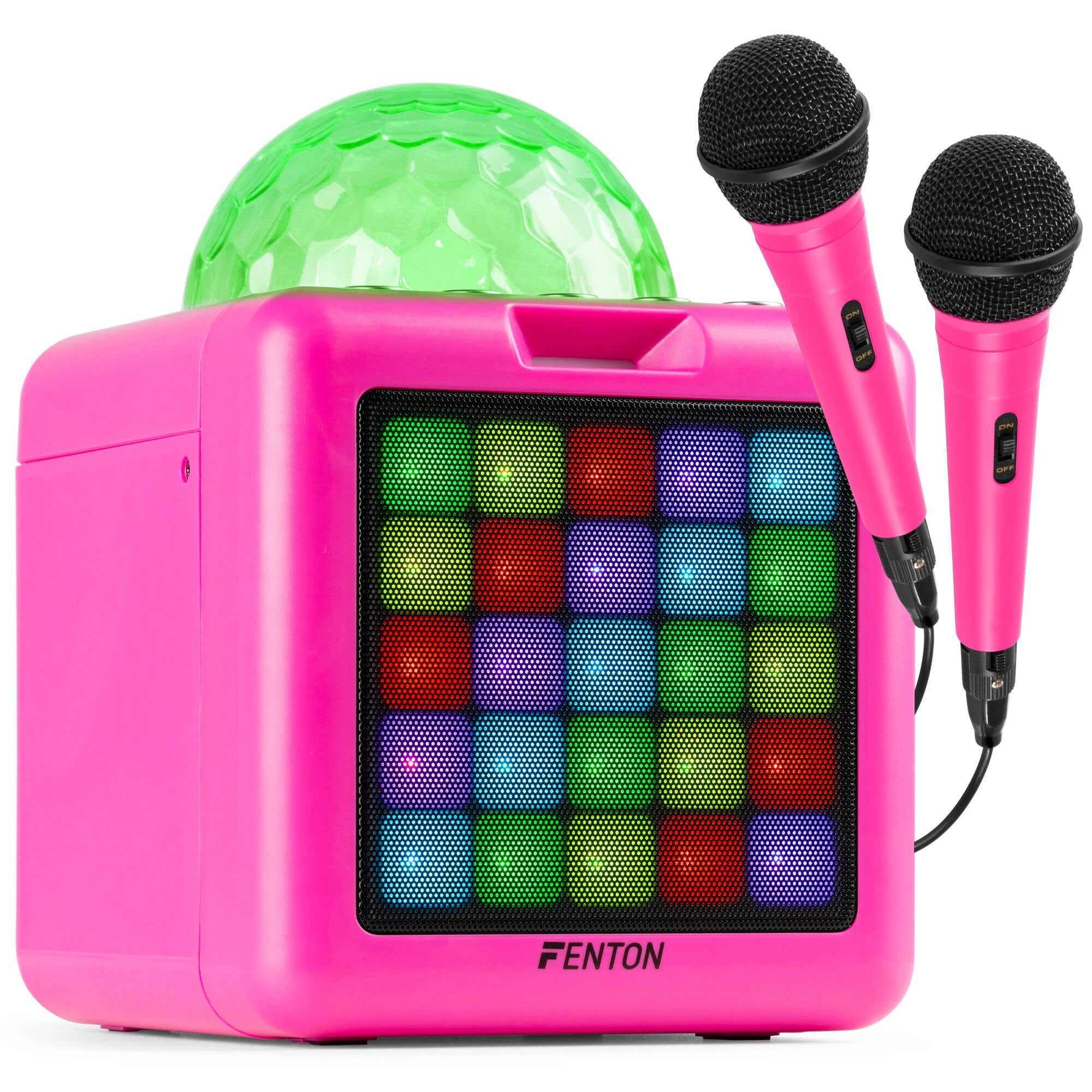 Retourdeal - Fenton KAR15P karaokeset met Bluetooth en 2 microfoons -