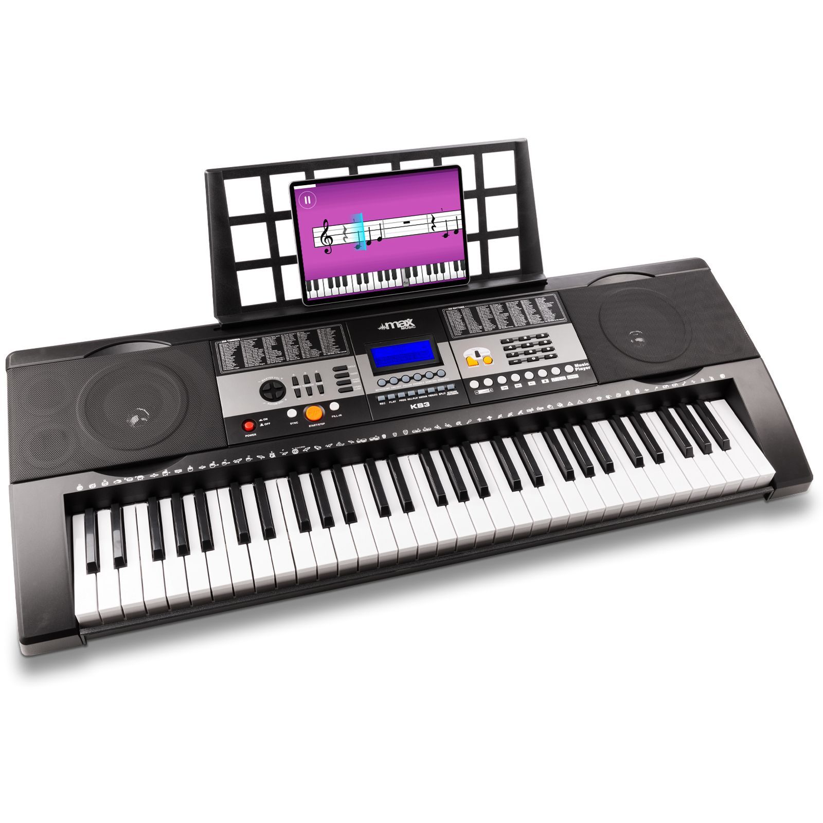 MAX KB3 Keyboard met 61 aanslaggevoelige toetsen en mp3 speler