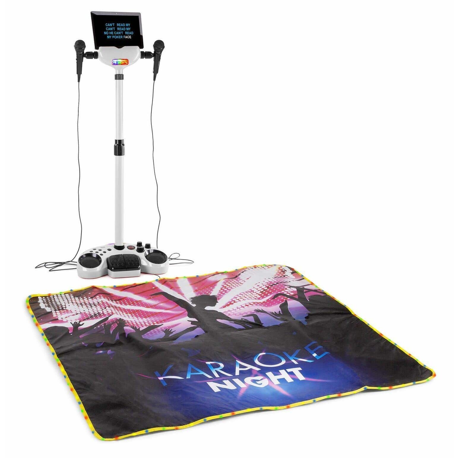 Fenton KSM15W karaoke set met o.a Bluetooth en verlichte zingmat - Wit