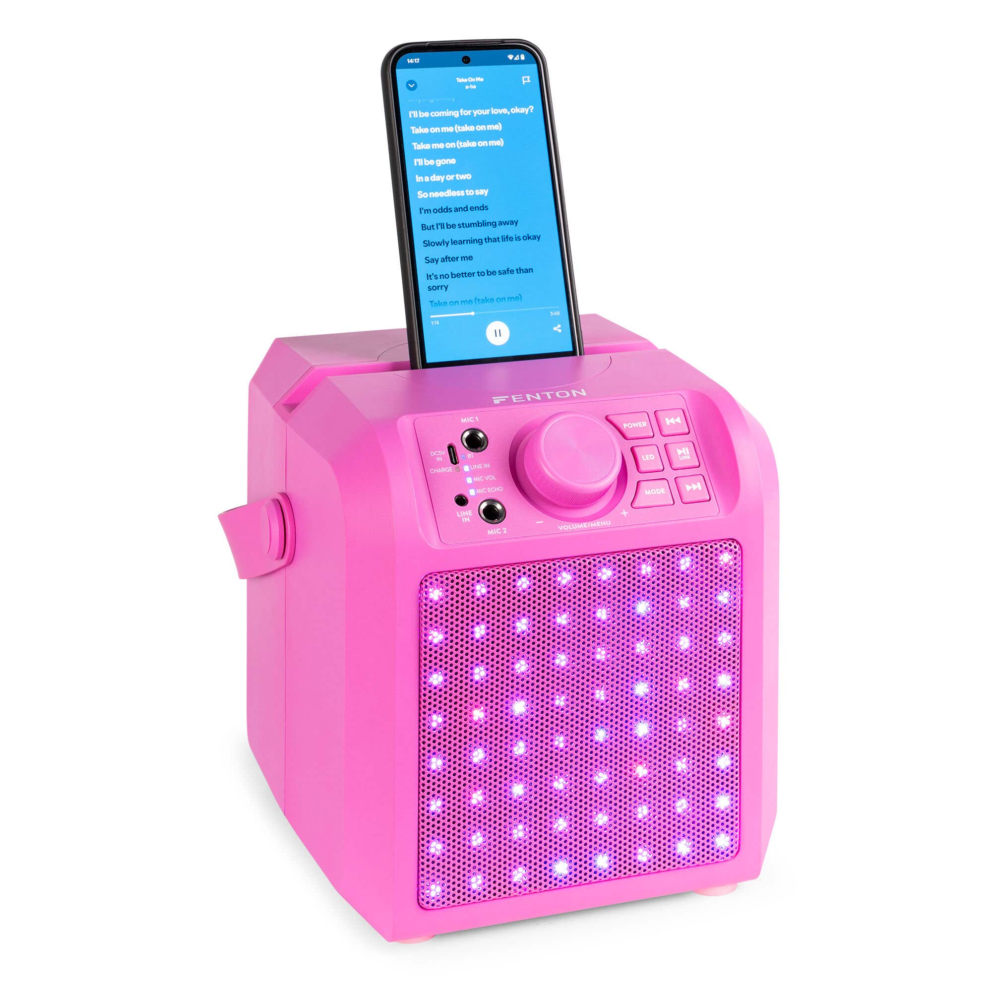 Karaokemachine Voor Volwassenen En Kinderen Met 2 UHF Draadloze Microfoons Draagbaar Bluetooth Luidspreker Pa Luidsprekersysteem Met Led Feestverlichting Voor Thuisfeest