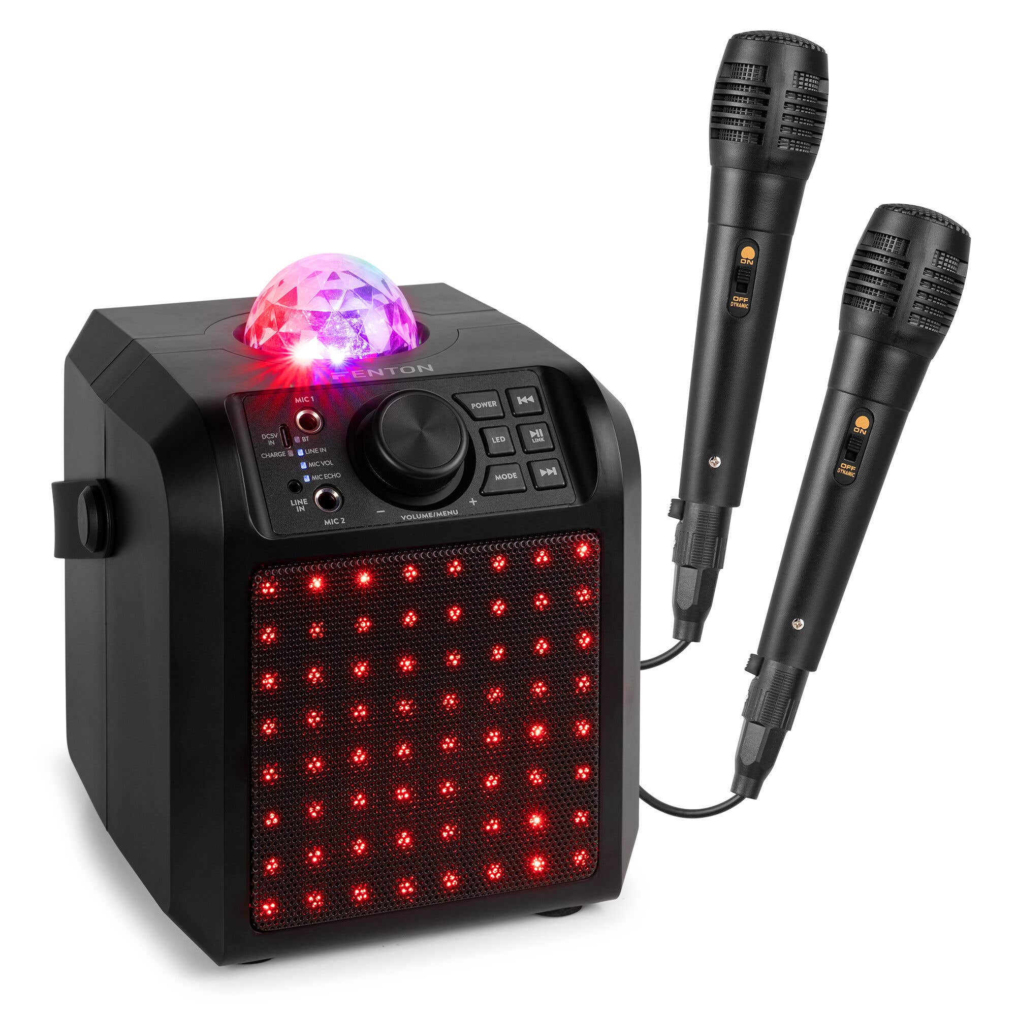 Fenton Retourdeal -  KAR55B karaoke set met 2 microfoons - Karaoke