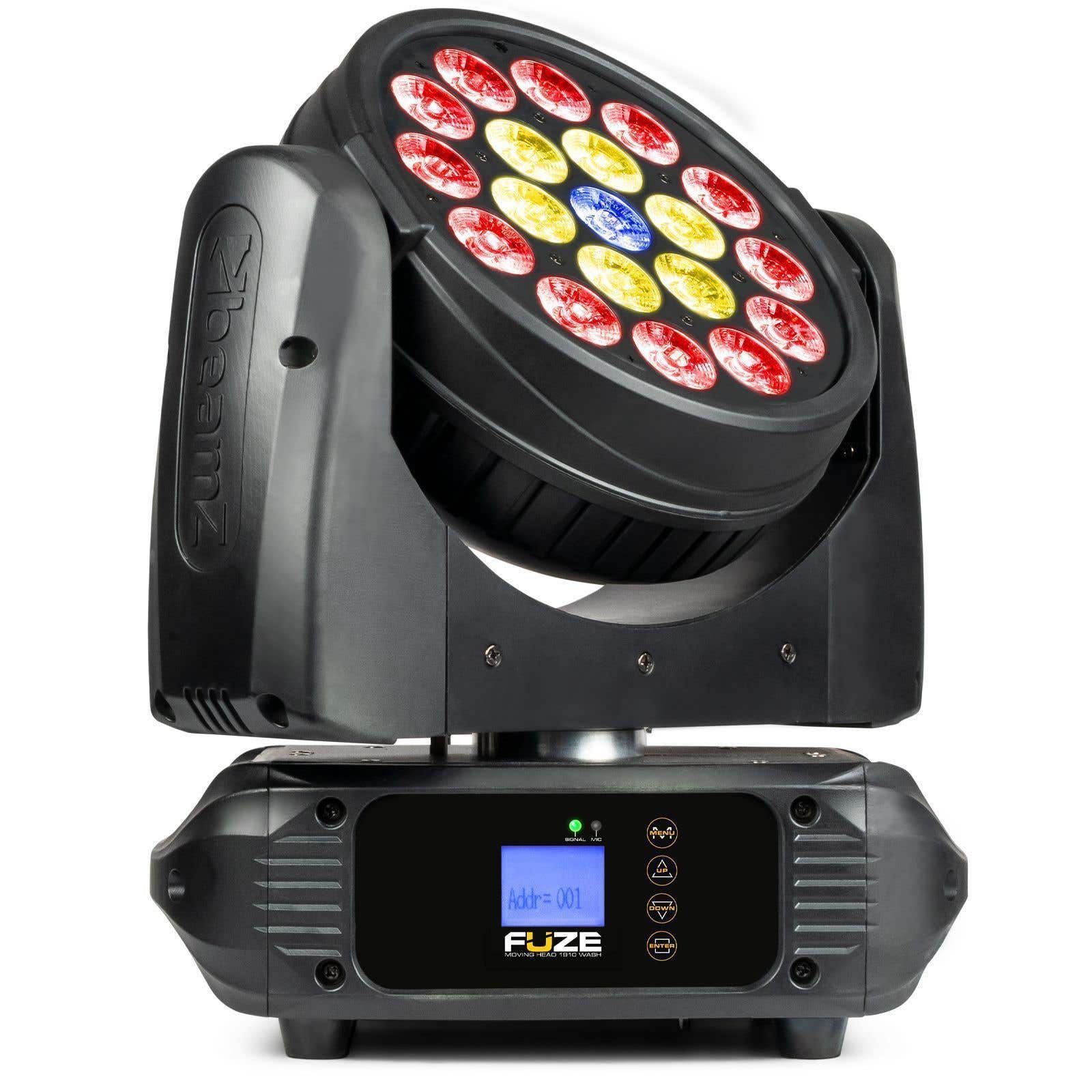 Retourdeal - beamZ FUZE1910 wash moving head - 3 LED ringen - 19x 10W