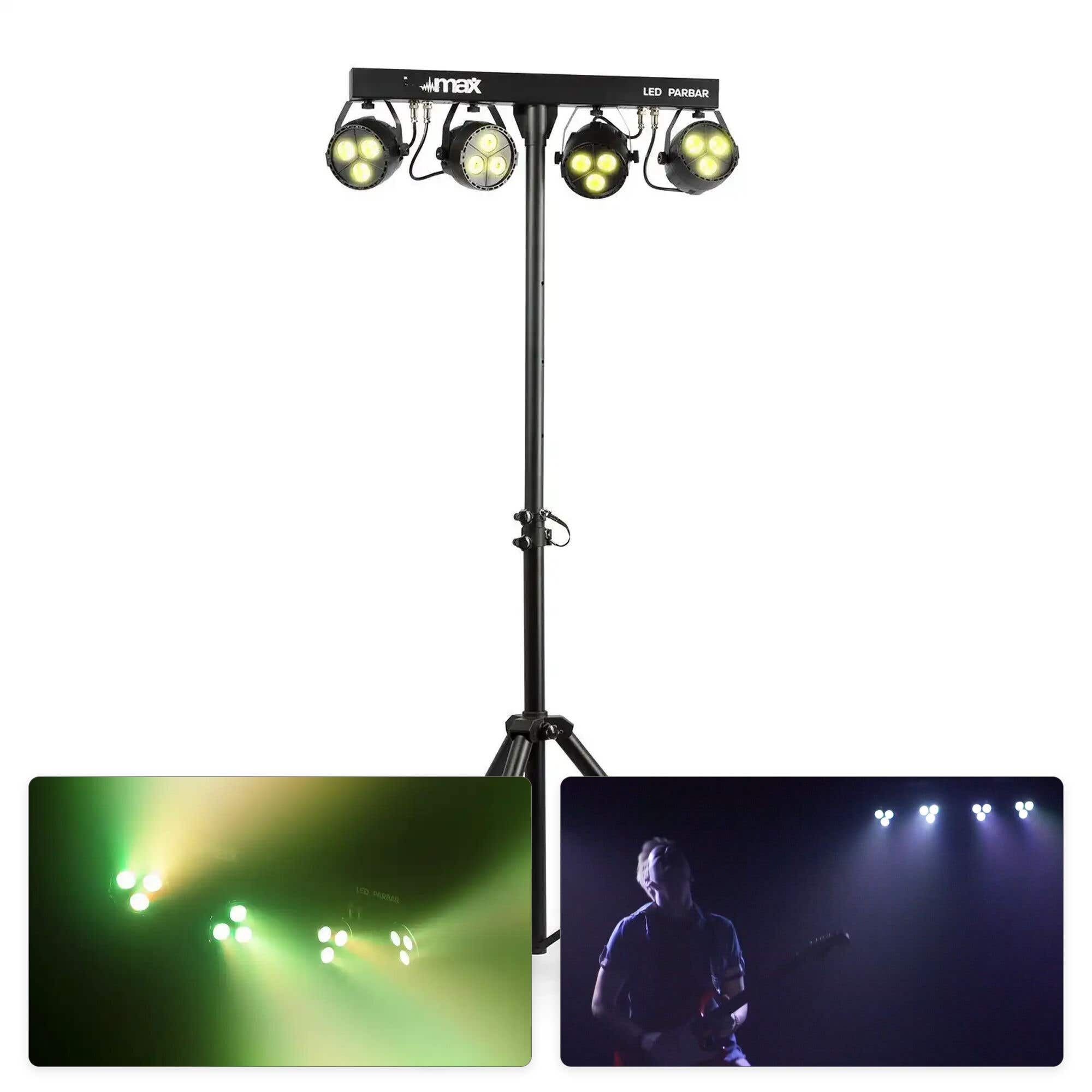 MAX PartyBar4 met RGBW LEDs 3x 3W incl. statief en remote