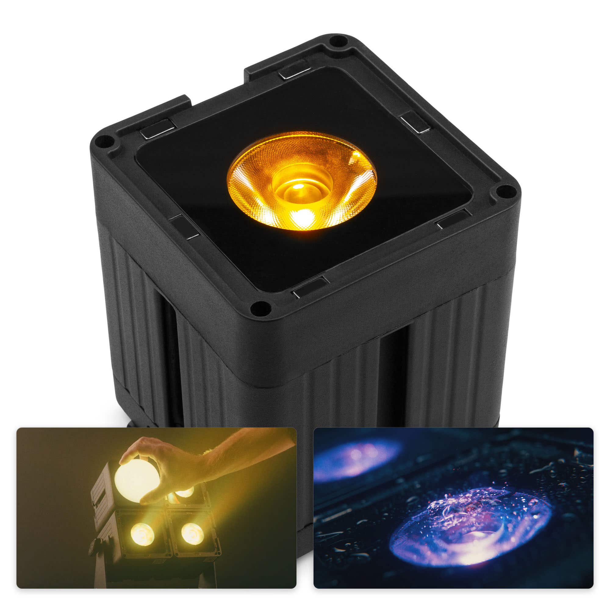 BeamZ Professional KUBE20BK - IP65 - RGBWA-UV - Uplight op accu voor binnen en buiten - Zwart