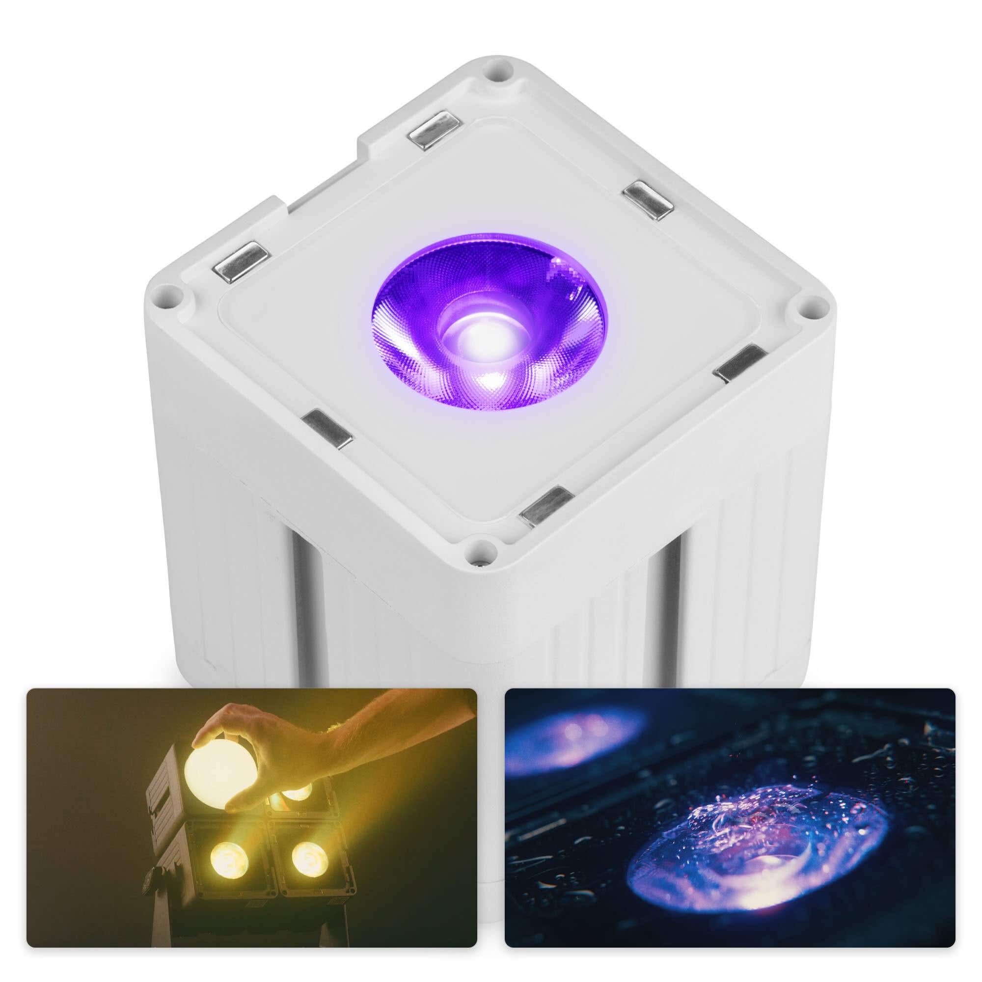 BeamZ Professional KUBE20WH - IP65 - RGBWA-UV - Uplight op accu voor