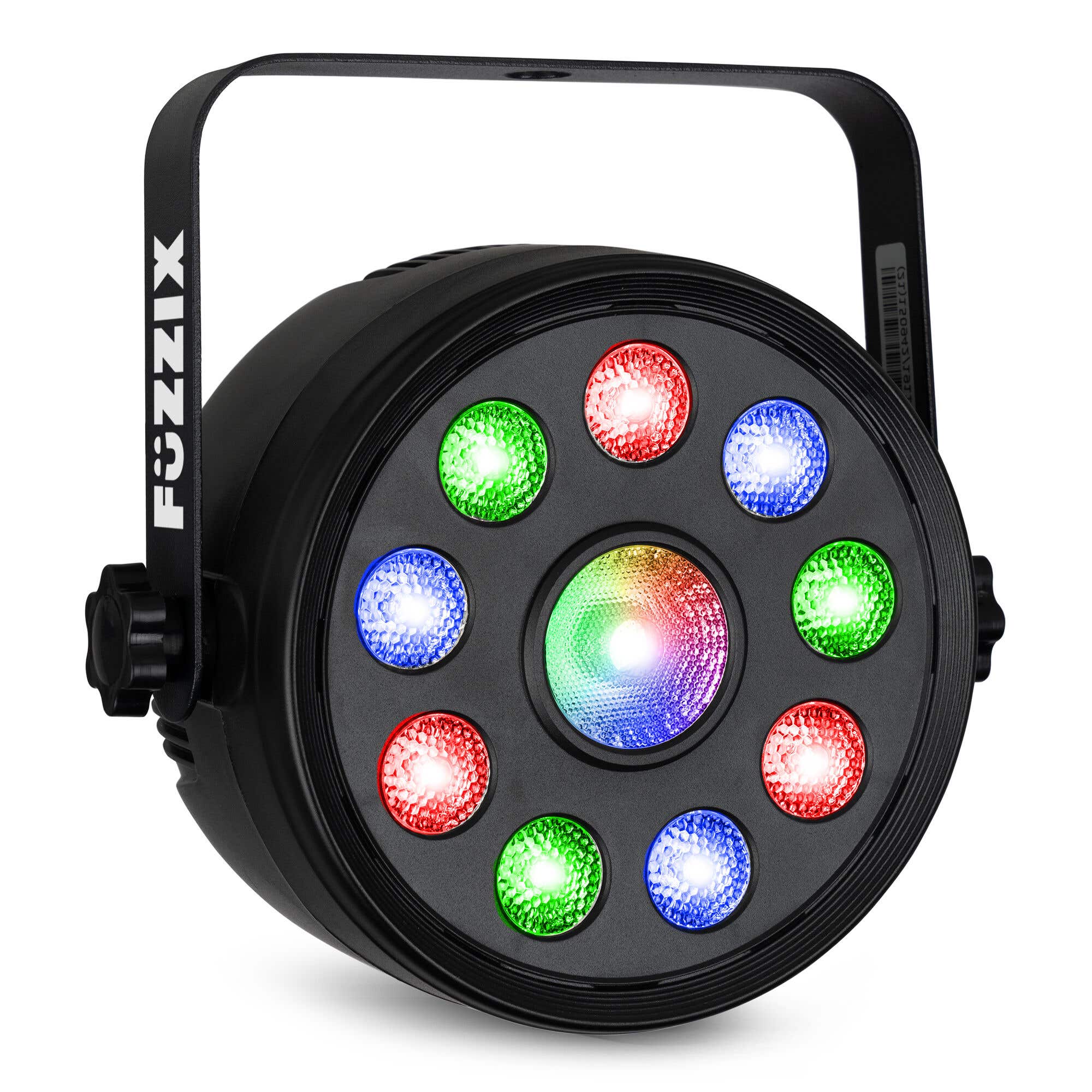 Fuzzix PLF15 Party LED par met 9x 2W LED's en 6W centrale LED - RGB -
