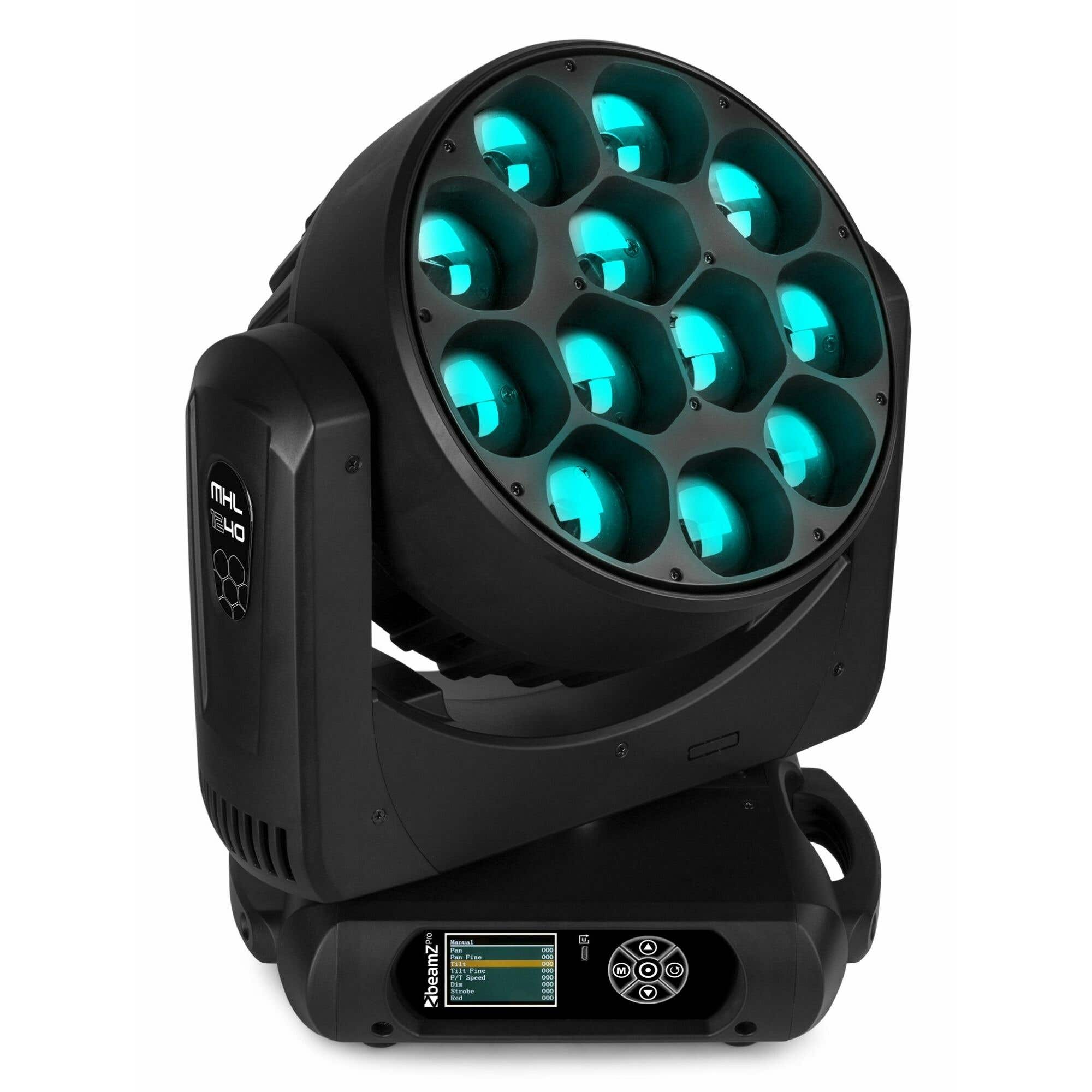 BeamZ Professional MHL1240 Wash Movinghead - 4-in-1 RGBW  - 12x 40 Watt 