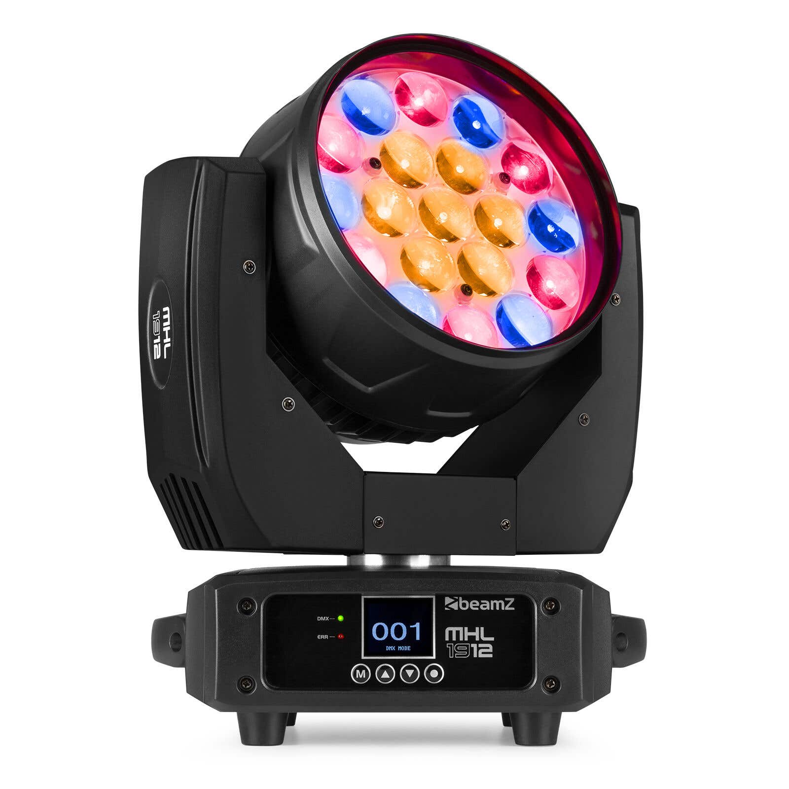 BeamZ Professional Retourdeal - BeamZ MHL1912 wash moving head met 19x 12W LED's, zoom, 3