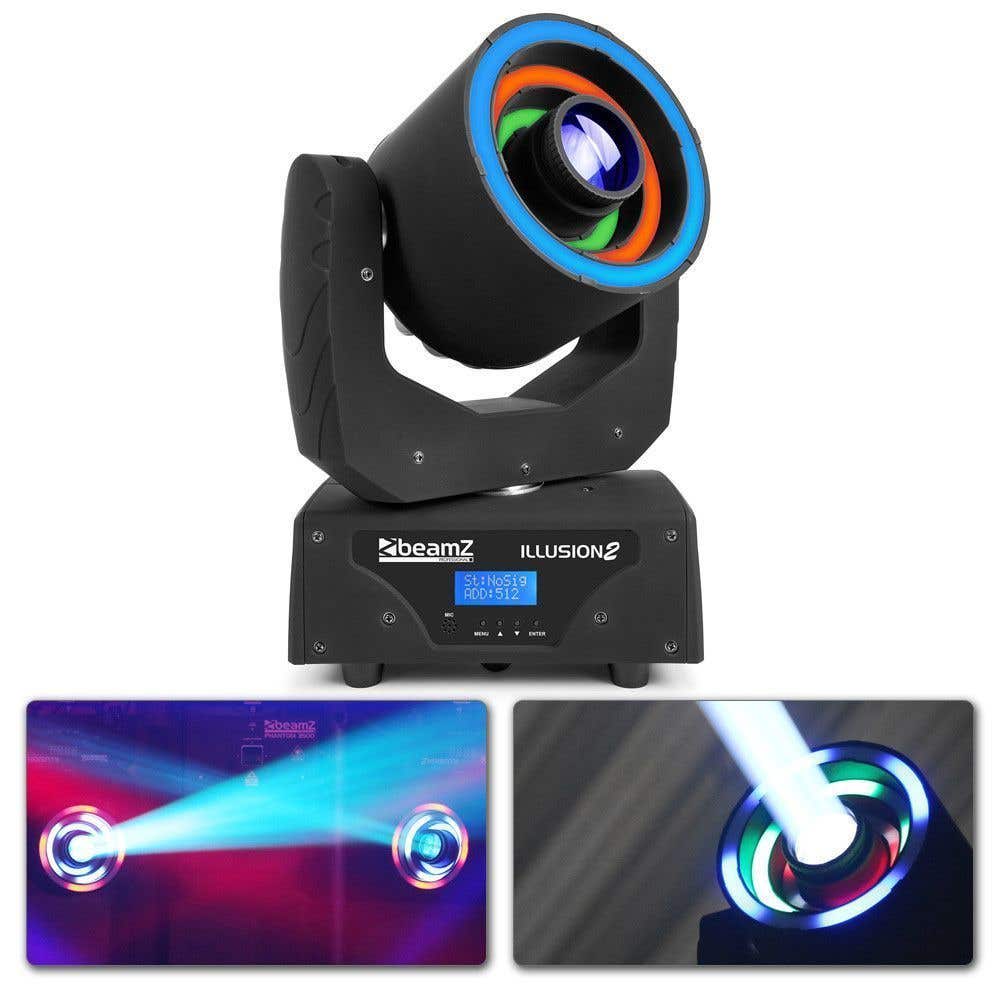 BeamZ Illusion II Moving Head met 30W spot en 3 LED ringen