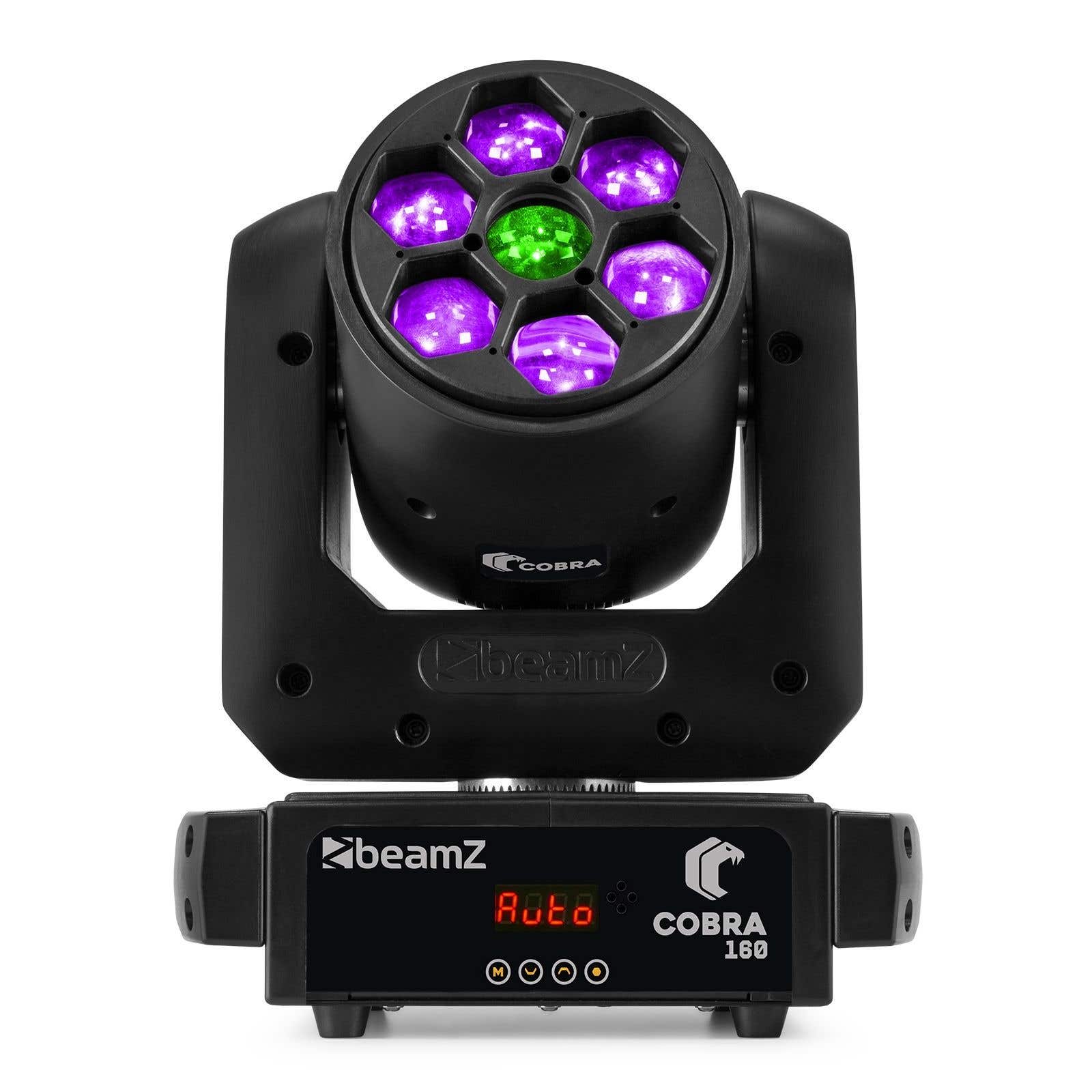BeamZ Cobra 160 - 160 Watt Spot Moving Head met 6x 10 Watt RGBW B-Eye