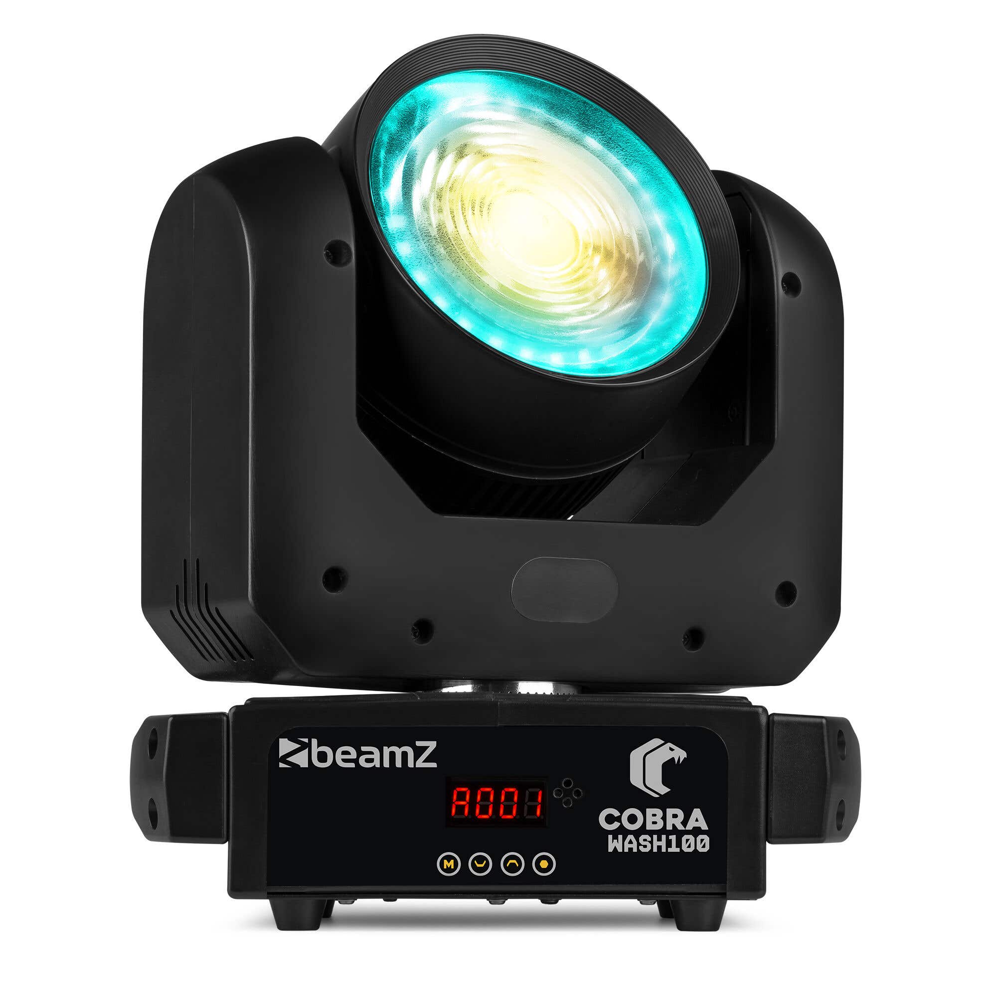 Retourdeal - BeamZ Cobra Wash100 moving head met LED ring - CW/WW - 100W