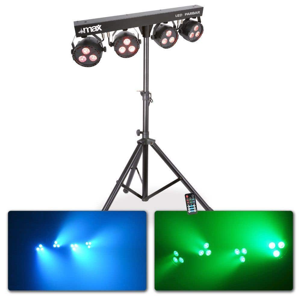 Retourdeal - MAX PartyBar4 met RGBW LEDs 3x 3W incl. statief en remote