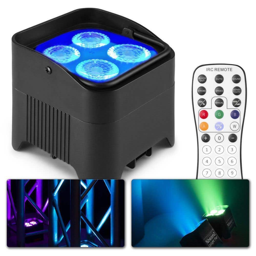 Retourdeal - BeamZ BBP94W accu Uplight met 4x 12W LED&apos;s en draadloze