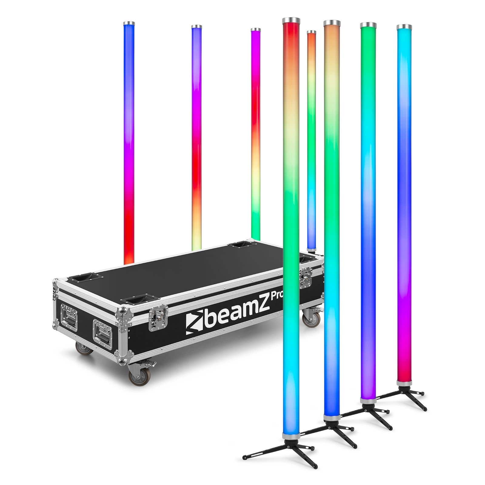 BeamZ Professional Kratos LED tubes op accu - 8 stuks - in flightcase