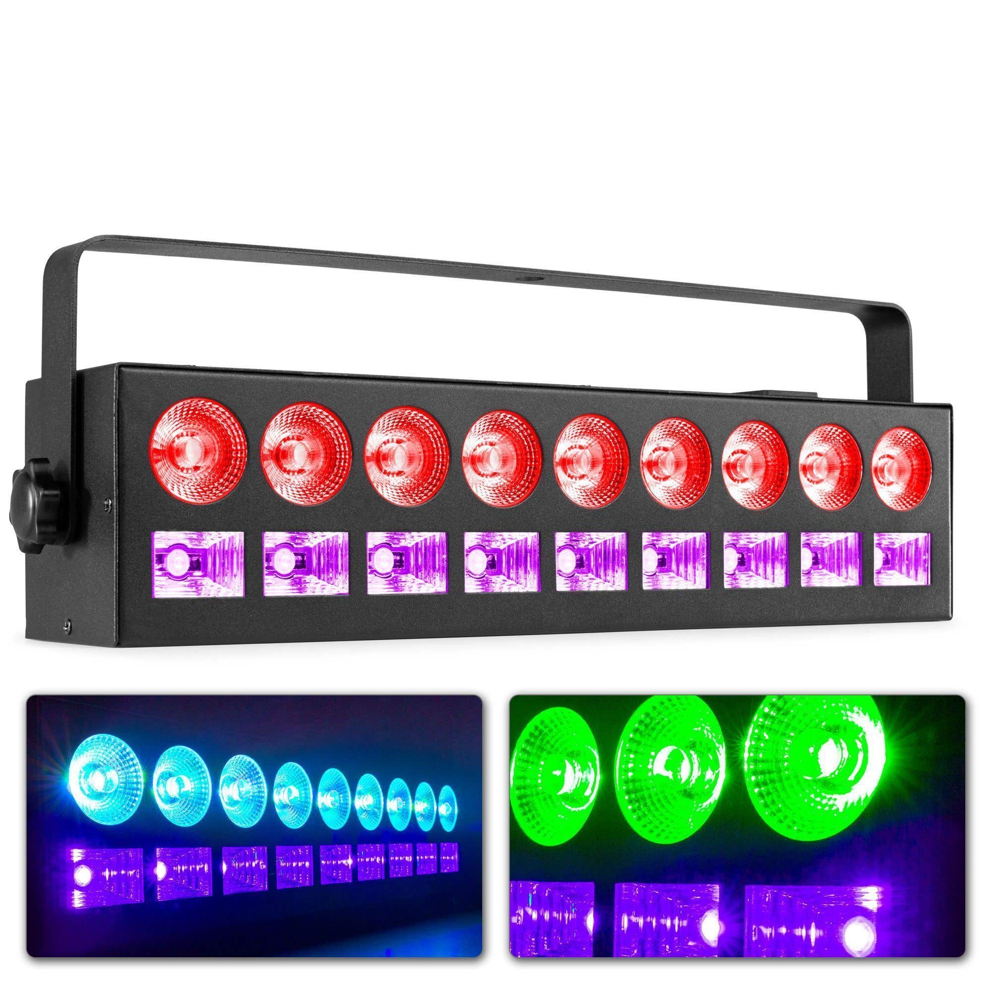 Retourdeal - BeamZ LCB99 LED bar met 9x kleuren LED&apos;s en 9x blacklight