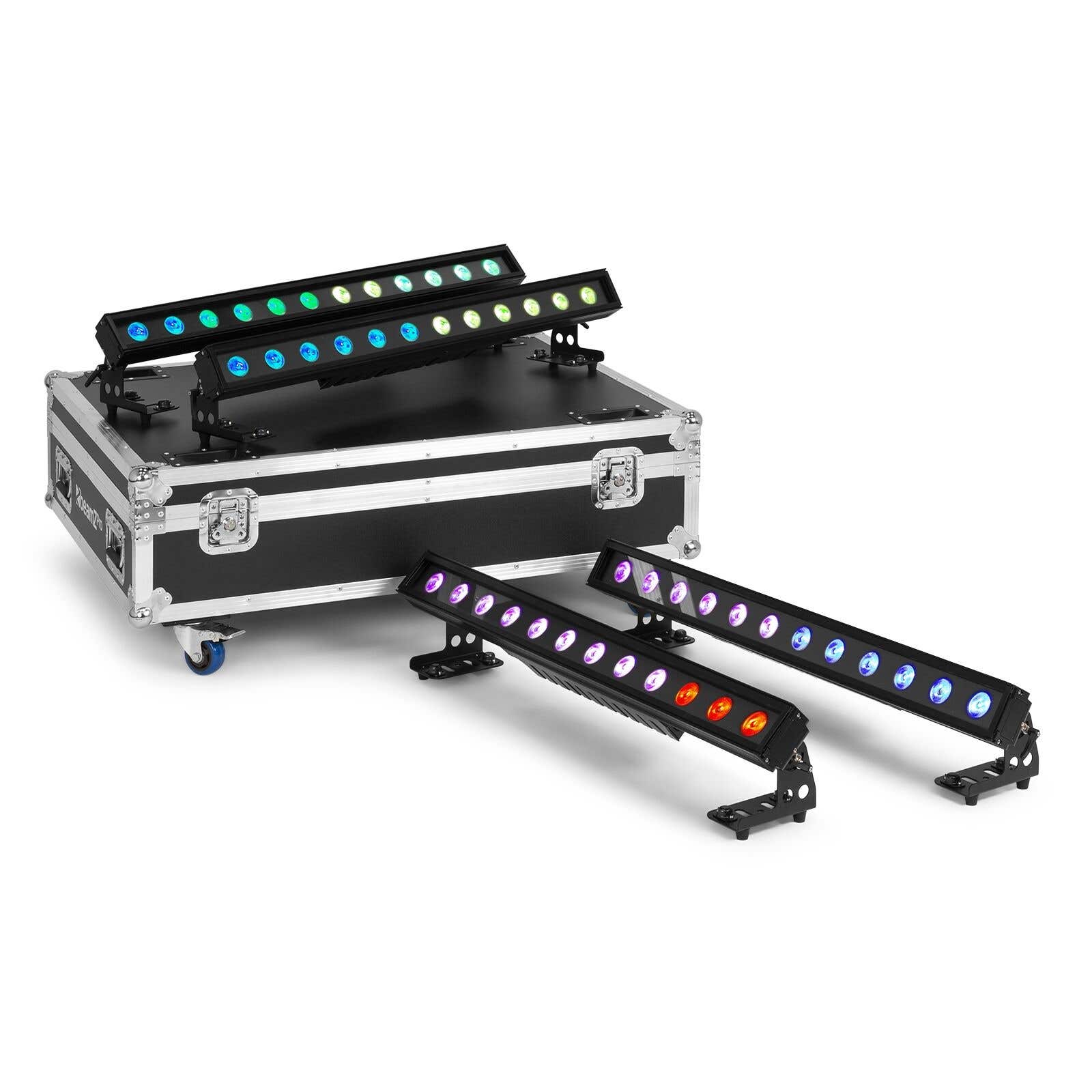 BeamZ Pro set van 4 LCB1215IP LED Barren in flightcase - 12x 15W 6-in-1 LED's - IP65