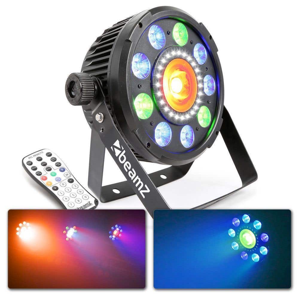 Beamz Bx96 6 In 1 Led Par Met 20W Cob En 24 Leds Stroboscoop beamz kopen in de aanbieding