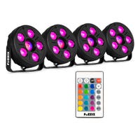 Fuzzix Comet M06 LED par set - 4 LED parren met Jellyball - Discolampen met afstandsbediening - RGB