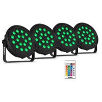 Fuzzix Comet M16 LED par set - 4 LED parren met 18 RGB LED’s - Discolampen met afstandsbediening