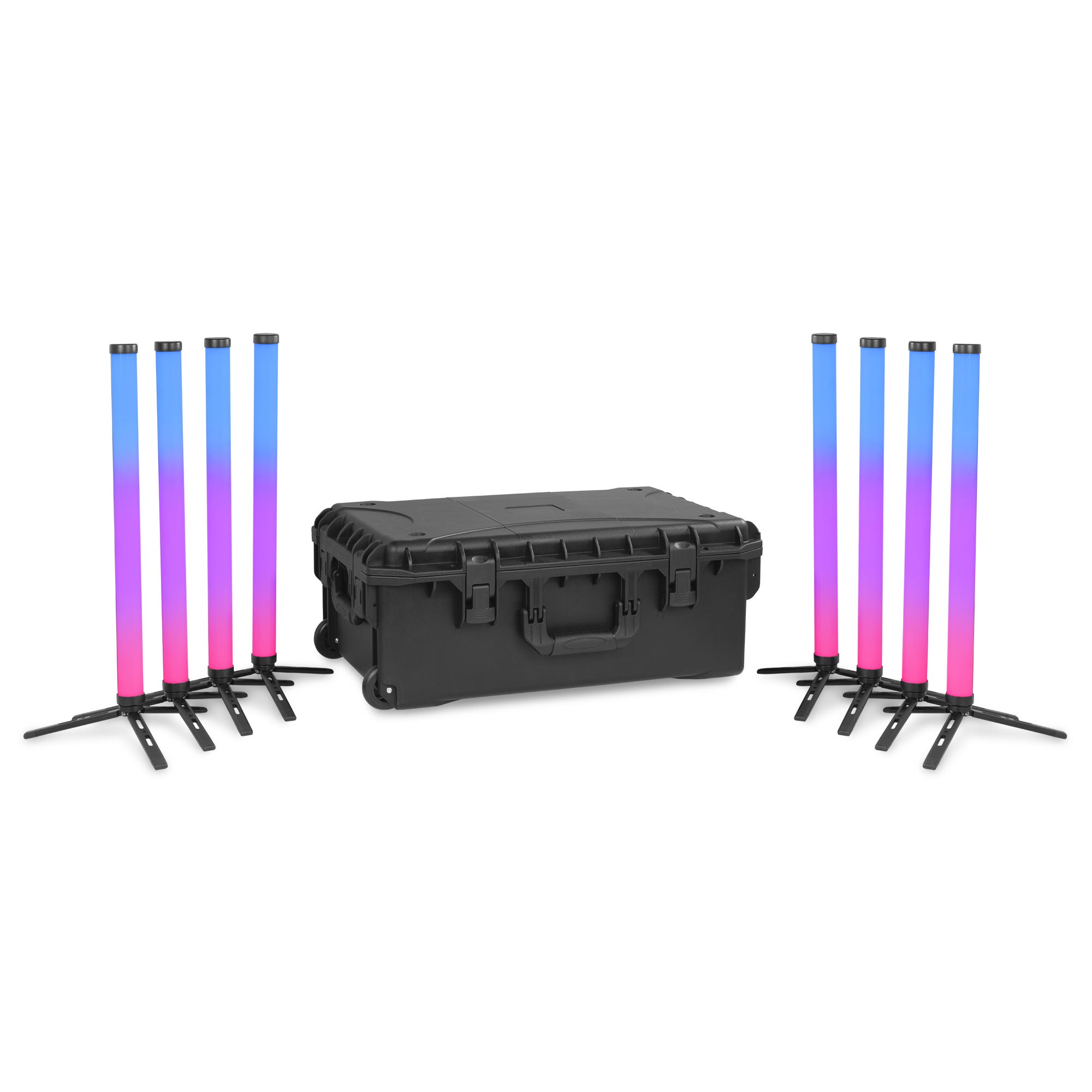 BeamZ Pro Hera S LED tube set - 8 LED tubes in flightcase - IP65 - 10 uur accuduur - 160 RGBMA LED’s