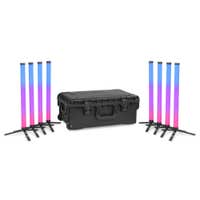 BeamZ Pro Hera S LED tube set - 8 LED tubes in flightcase - IP65 - 10 uur accuduur - 160 RGBMA LED’s
