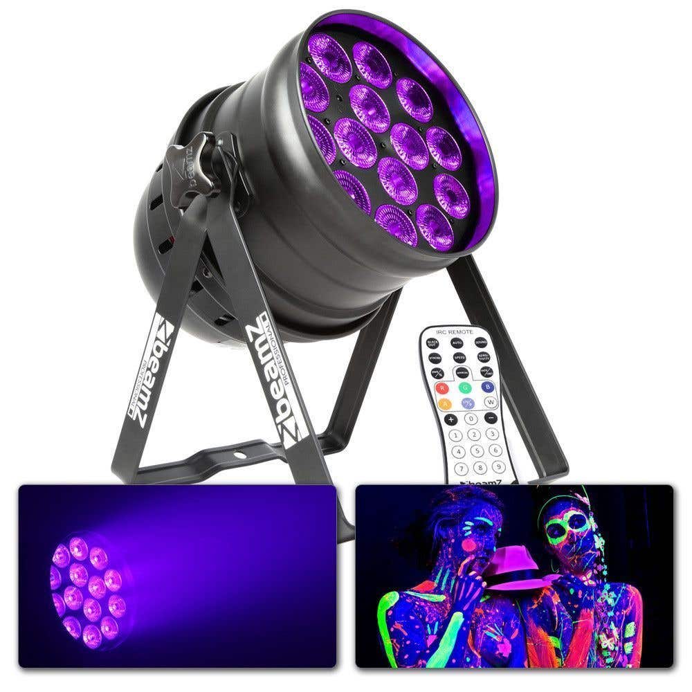 BeamZ BPP230 LED UV Blacklight PAR 64 met remote en DMX