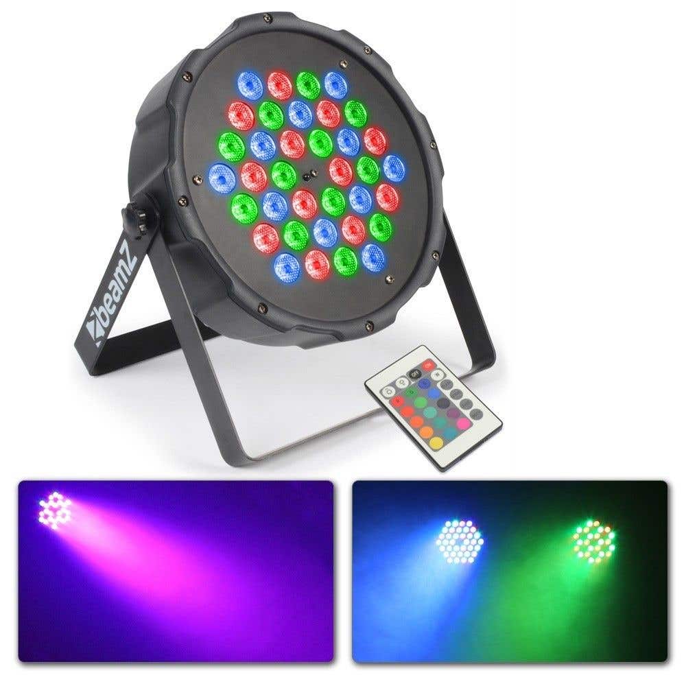 BeamZ DMX en afstandsbediening gestuurd LED Spot FlatPAR 36x 1W