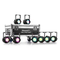 BeamZ Professional set met 8x Neutron-Dot combi blinder en flightcase - IP65 waterdicht - WW + RGB